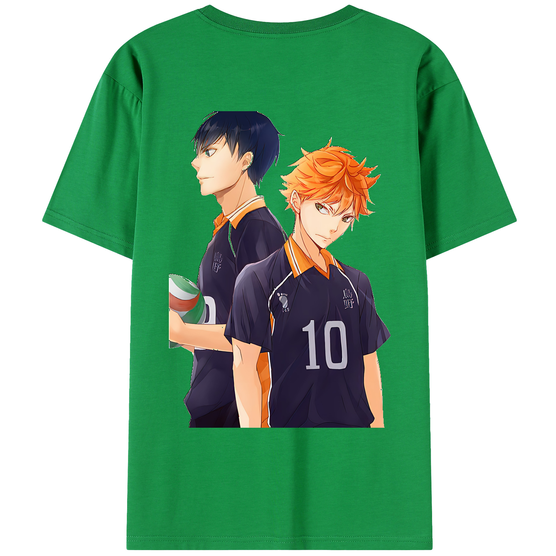 （画像用） ハイキュー!! Haikyu!! 綿100％ メンズ半袖Tシャツ（バックプリント） 通気性