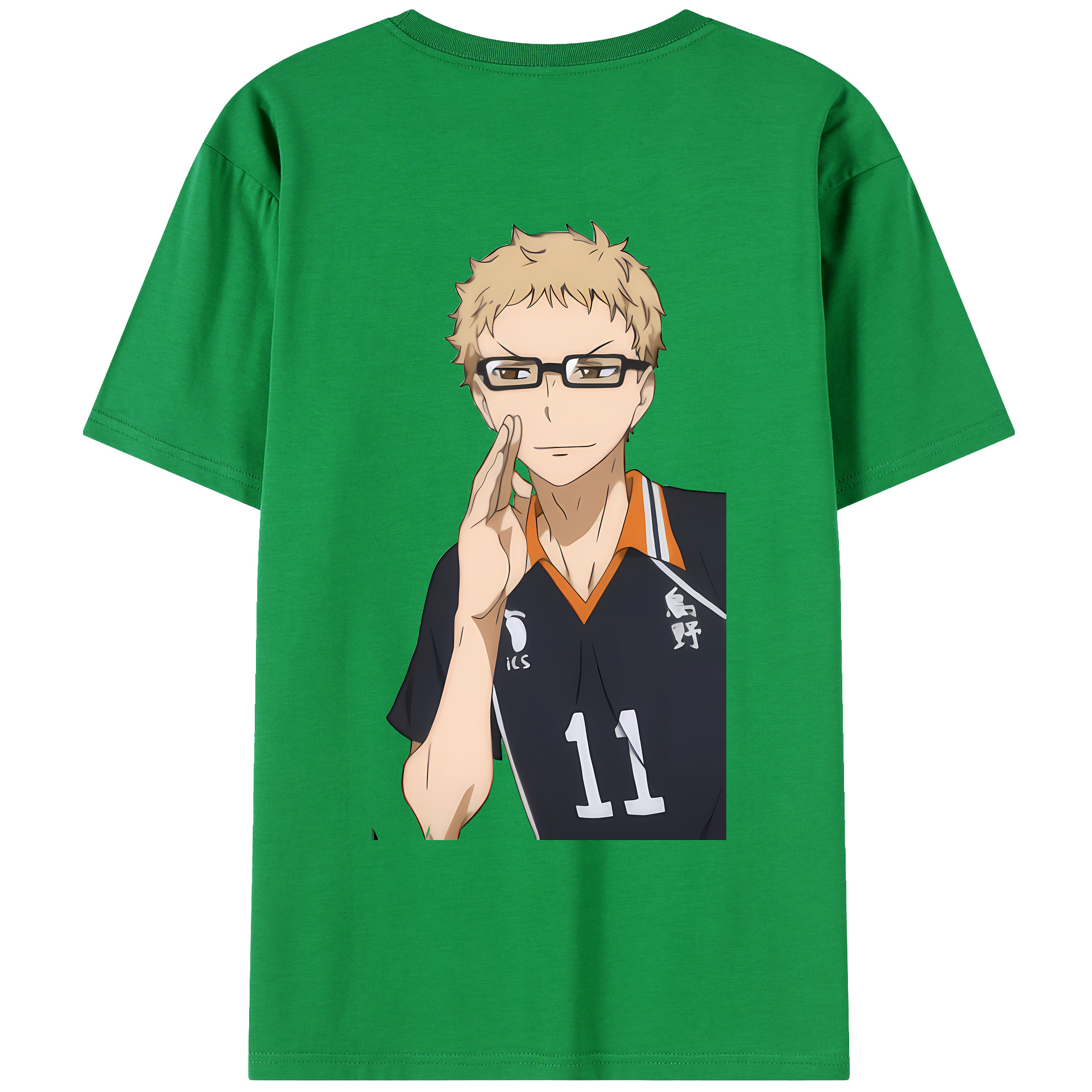 （画像用） ハイキュー!! Haikyu!! 綿100％ メンズ半袖Tシャツ（バックプリント） 通気性