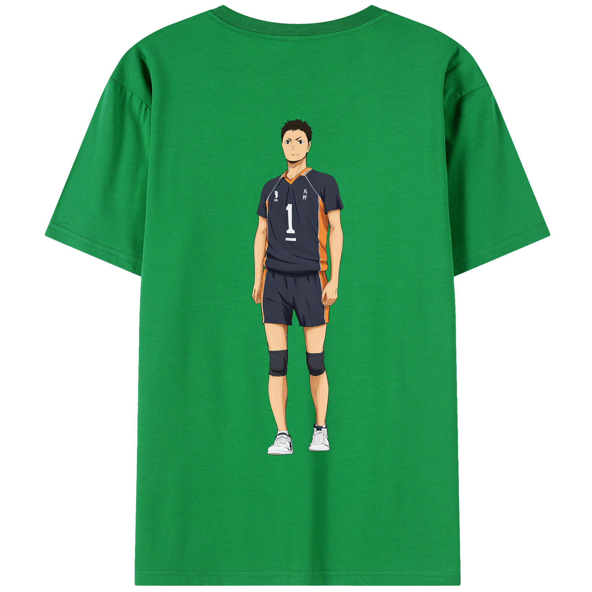 （画像用） ハイキュー!! Haikyu!! 綿100％ メンズ半袖Tシャツ（バックプリント） 通気性