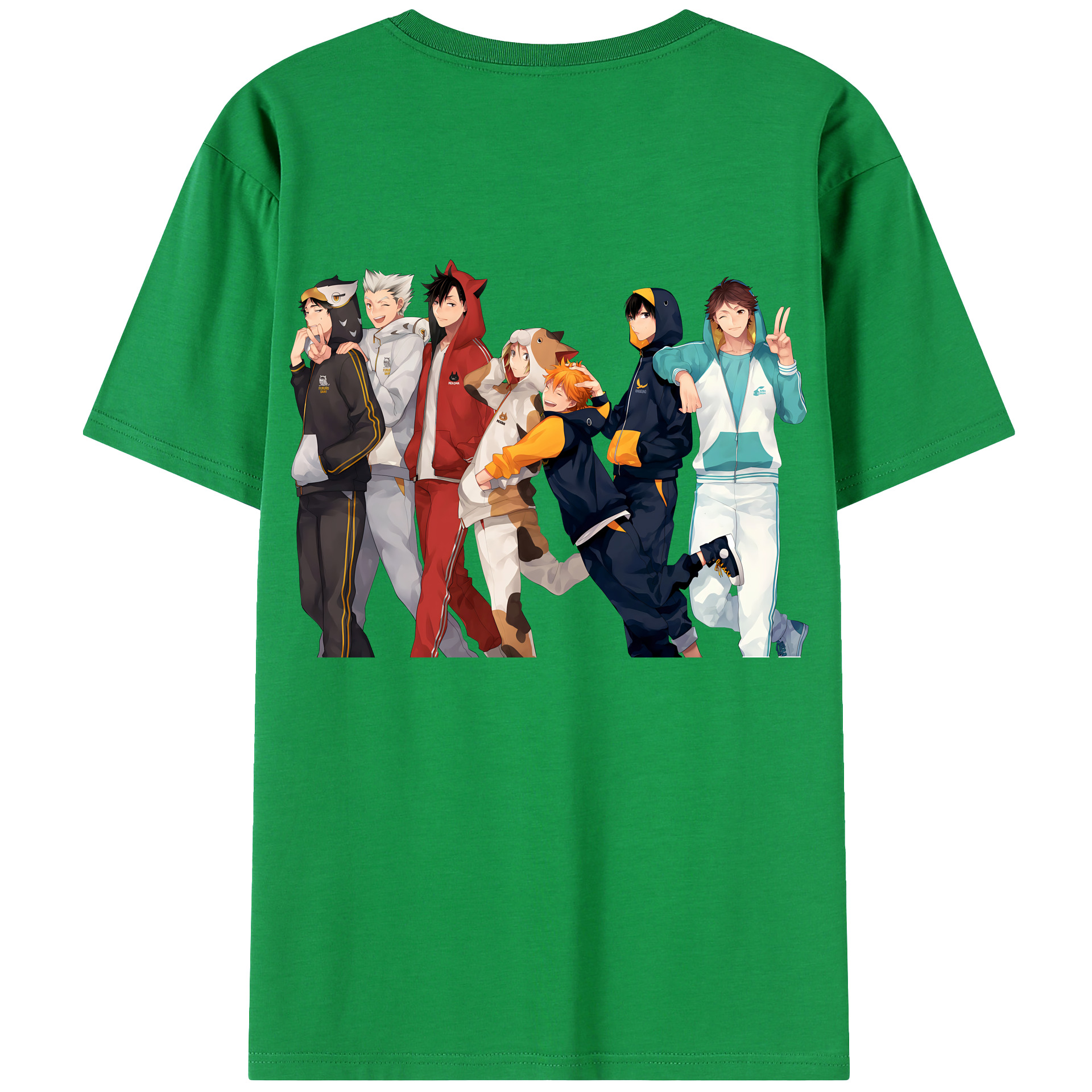 （画像用） ハイキュー!! Haikyu!! 綿100％ メンズ半袖Tシャツ（バックプリント） 通気性