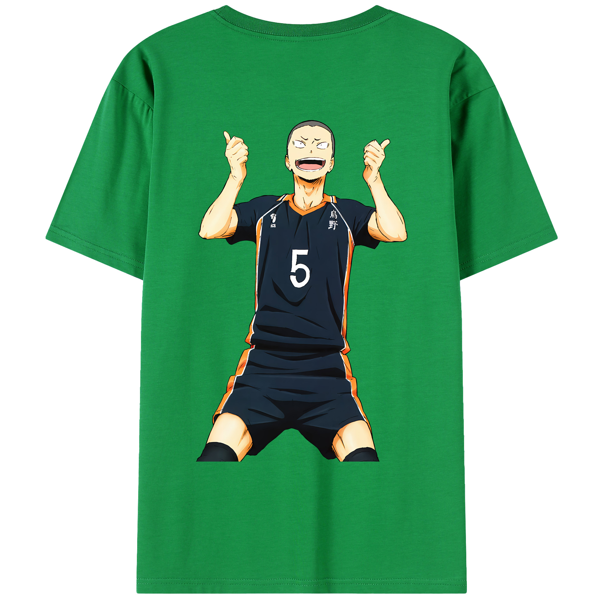 （画像用） ハイキュー!! Haikyu!! 綿100％ メンズ半袖Tシャツ（バックプリント） 通気性