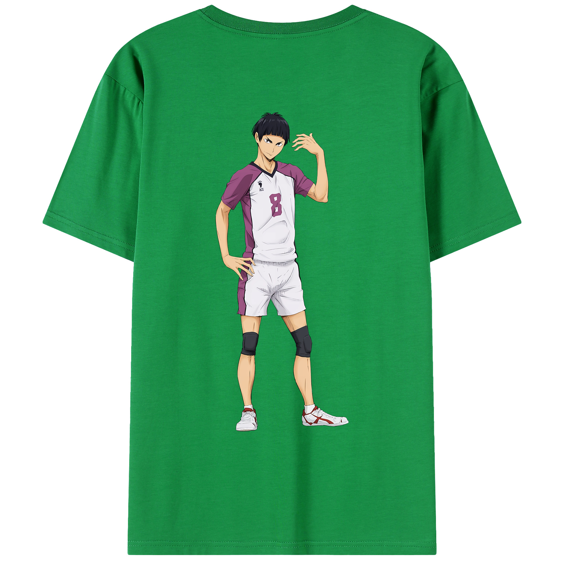 （画像用） ハイキュー!! Haikyu!! 綿100％ メンズ半袖Tシャツ（バックプリント） 通気性