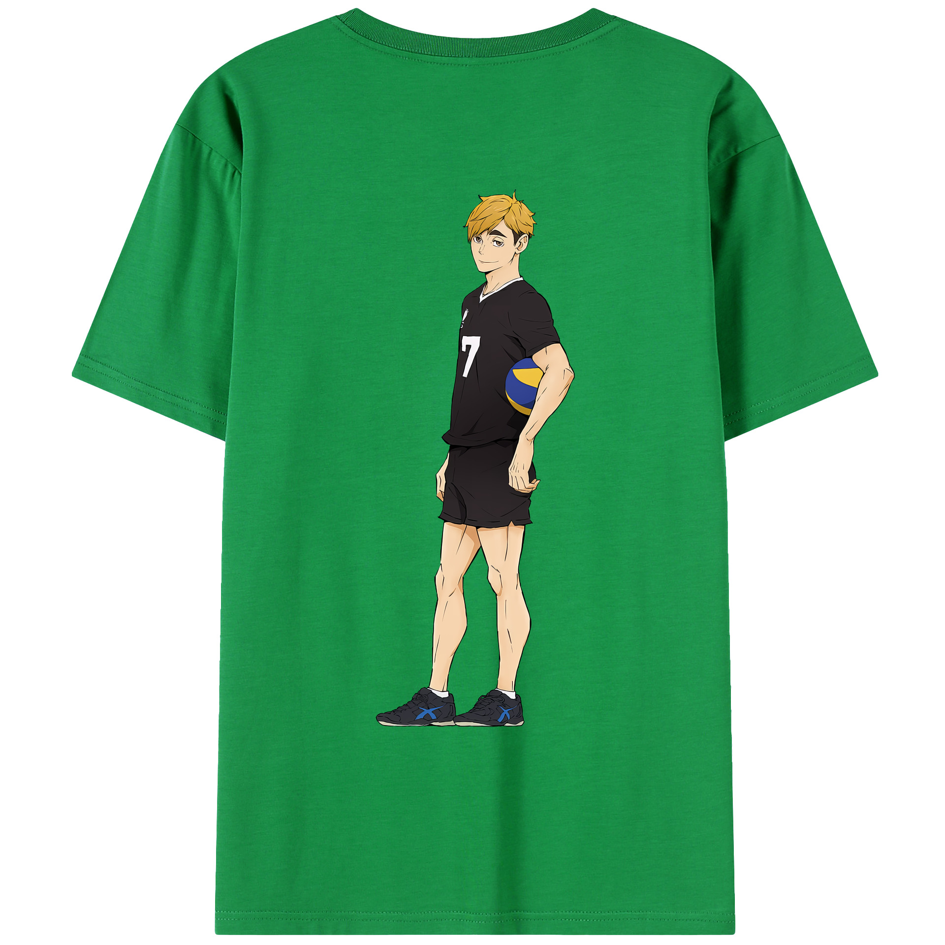 （画像用） ハイキュー!! Haikyu!! 綿100％ メンズ半袖Tシャツ（バックプリント） 通気性
