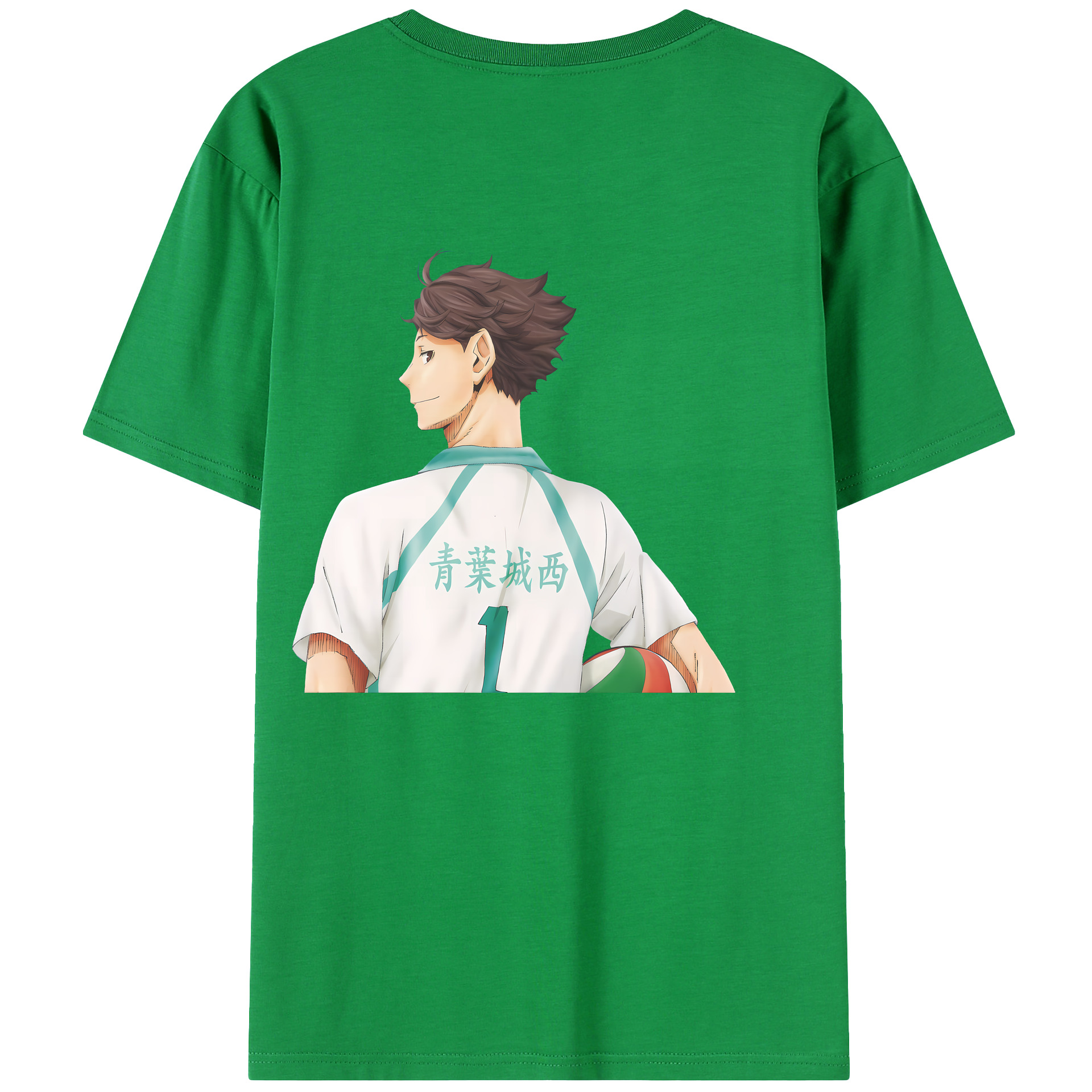 （画像用） ハイキュー!! Haikyu!! 綿100％ メンズ半袖Tシャツ（バックプリント） 通気性