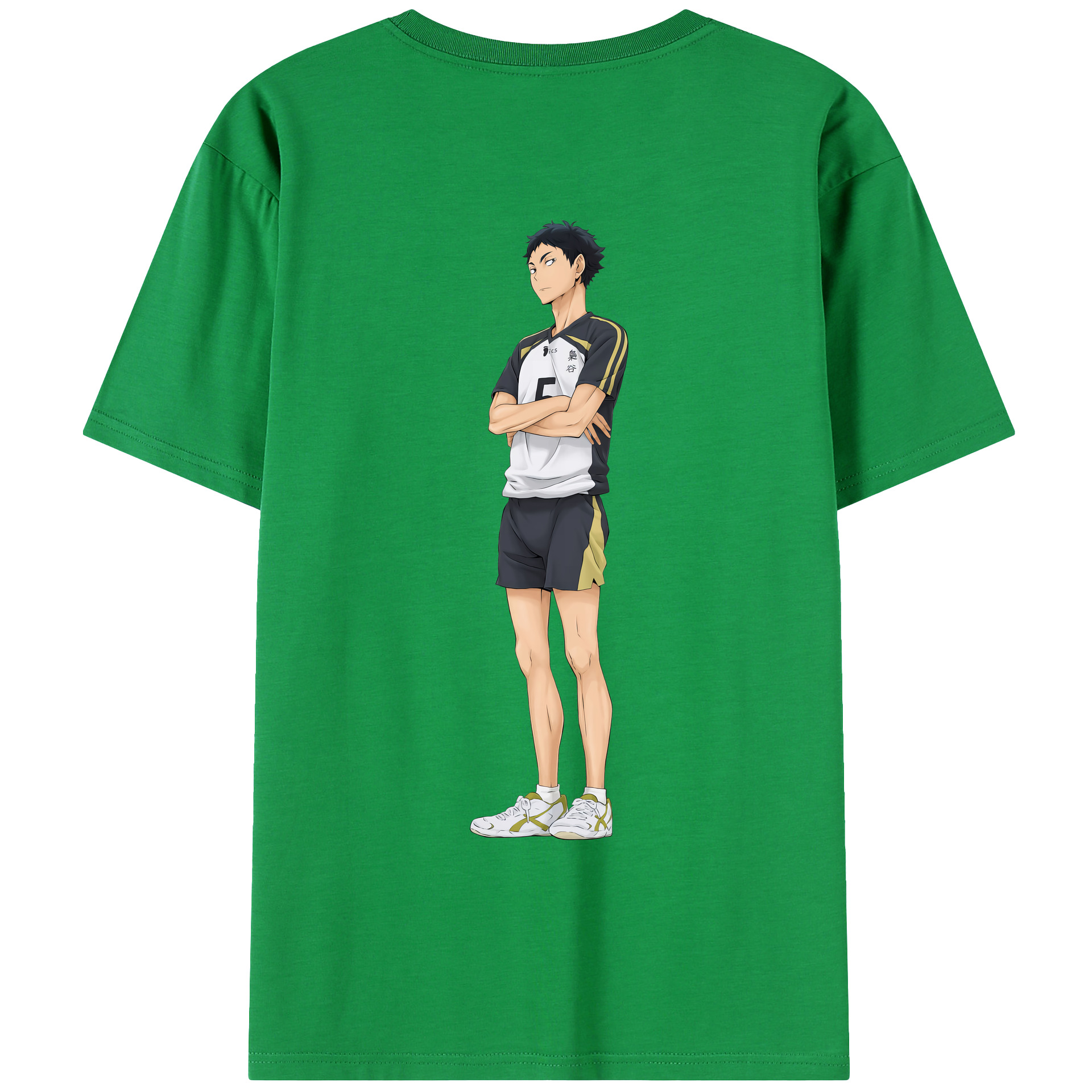 （画像用） ハイキュー!! Haikyu!! 綿100％ メンズ半袖Tシャツ（バックプリント） 通気性
