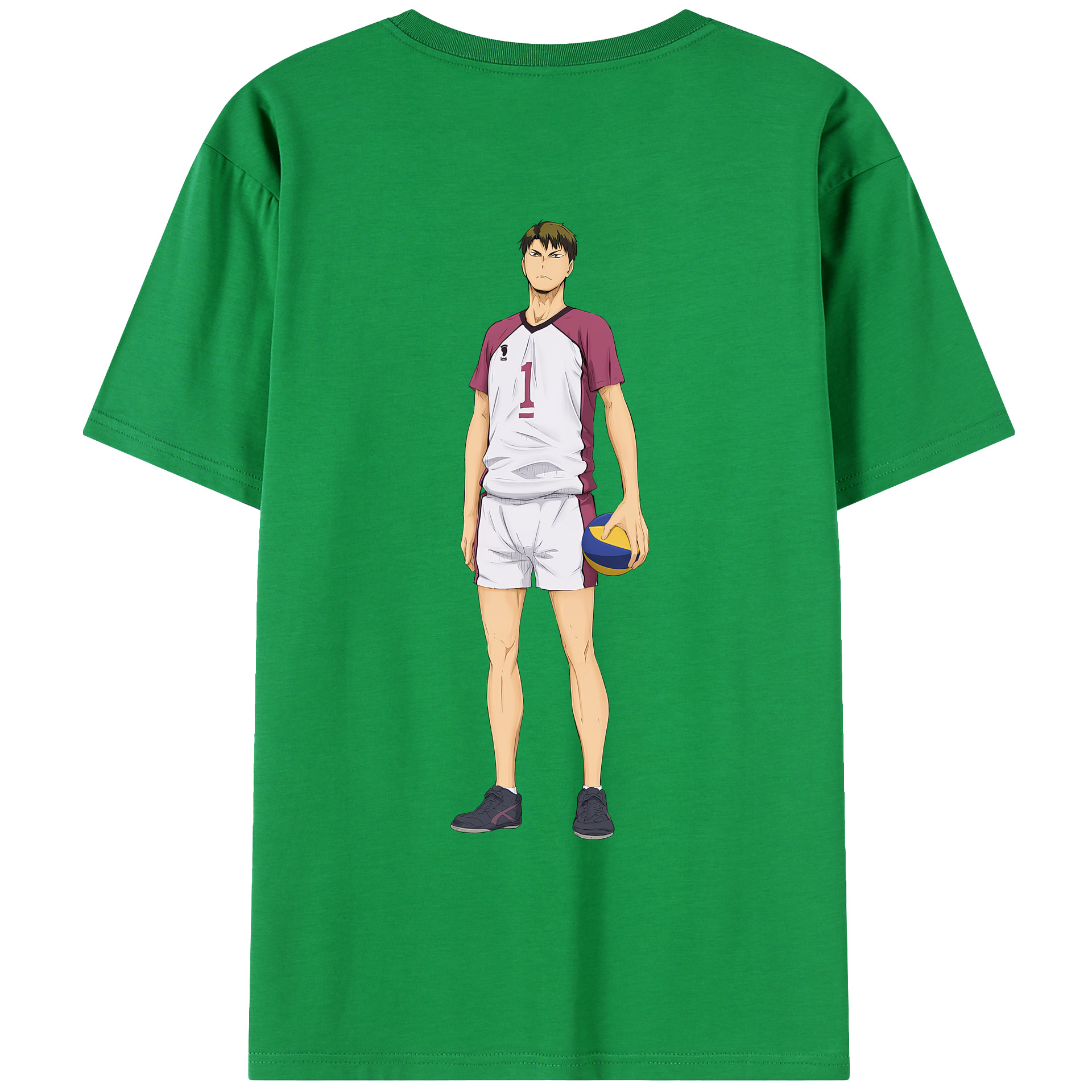 （画像用） ハイキュー!! Haikyu!! 綿100％ メンズ半袖Tシャツ（バックプリント） 通気性