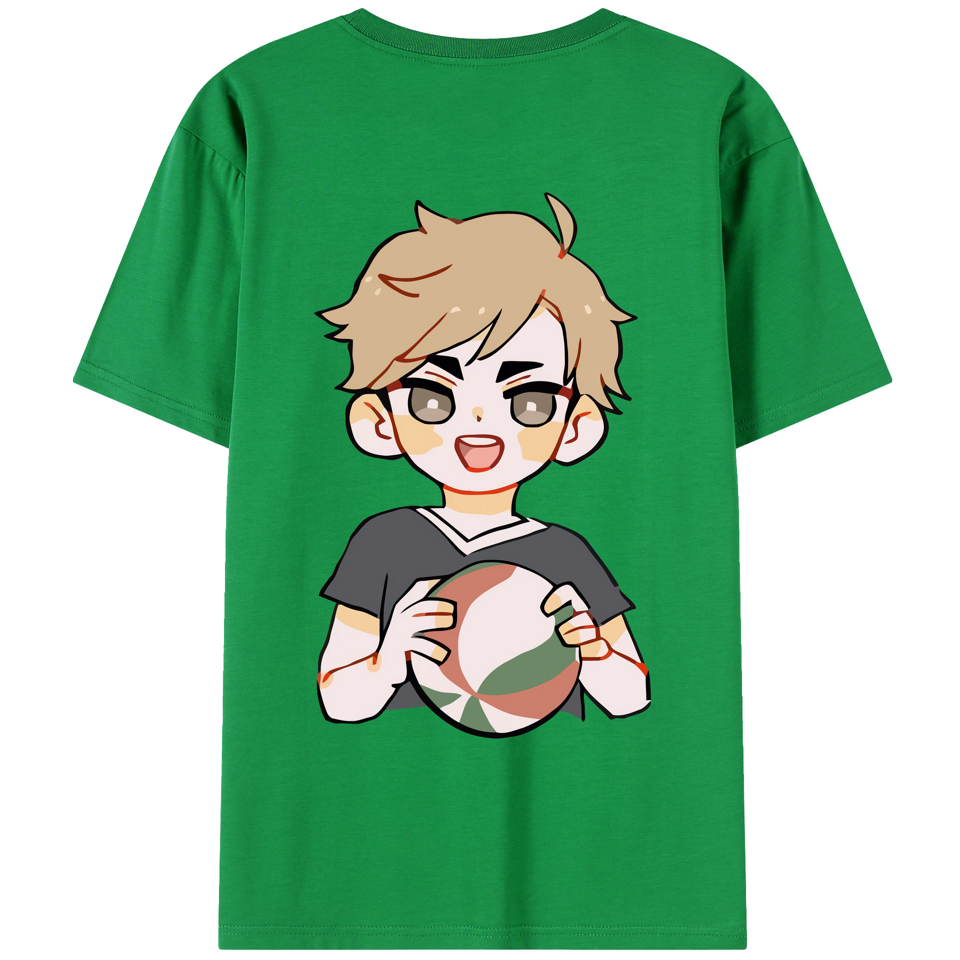 （画像用） ハイキュー!! Haikyu!! 綿100％ メンズ半袖Tシャツ（バックプリント） 通気性