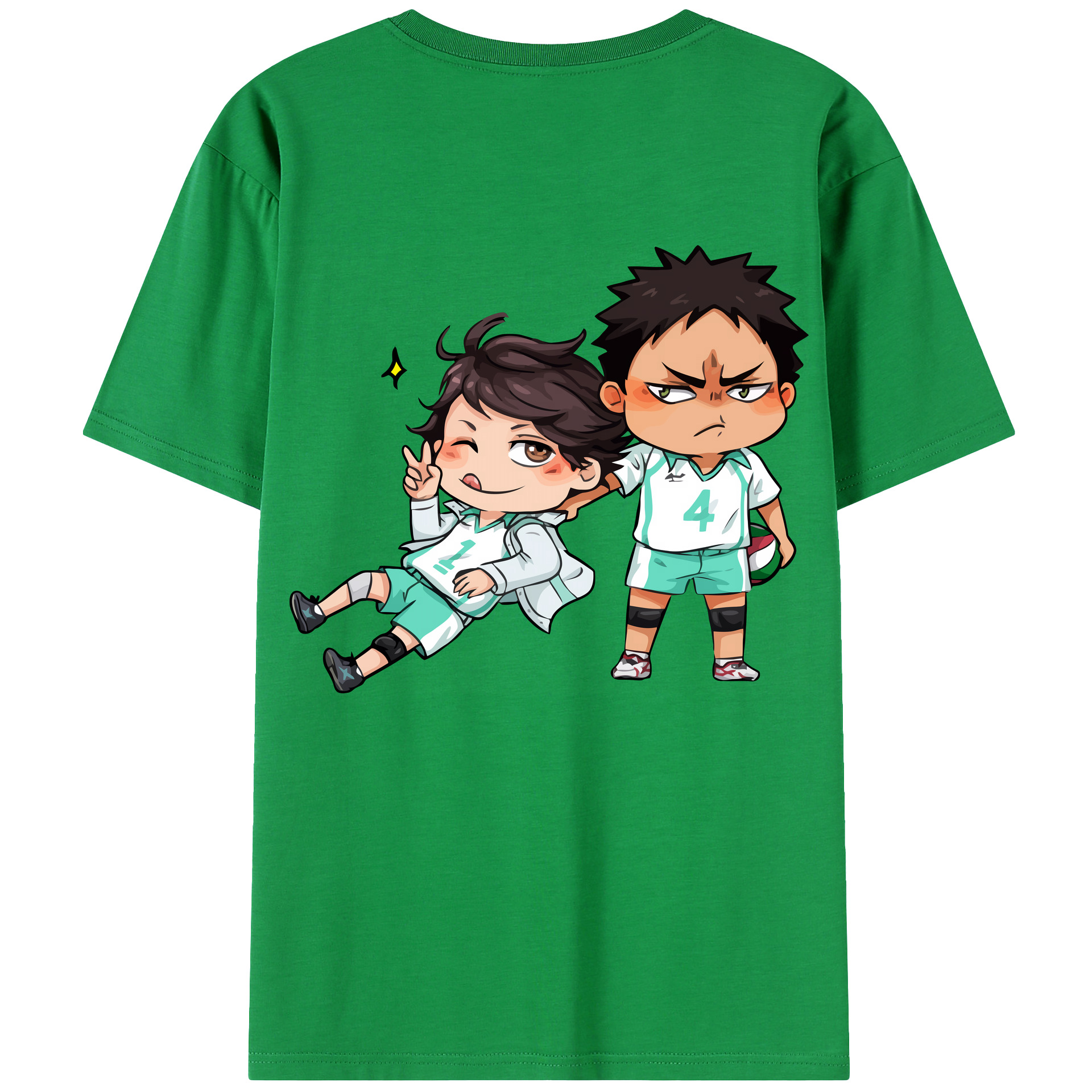 （画像用） ハイキュー!! Haikyu!! 綿100％ メンズ半袖Tシャツ（バックプリント） 通気性