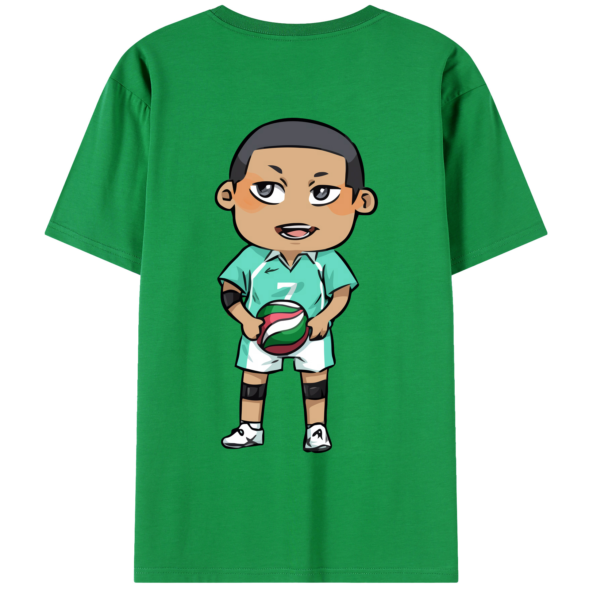 （画像用） ハイキュー!! Haikyu!! 綿100％ メンズ半袖Tシャツ（バックプリント） 通気性