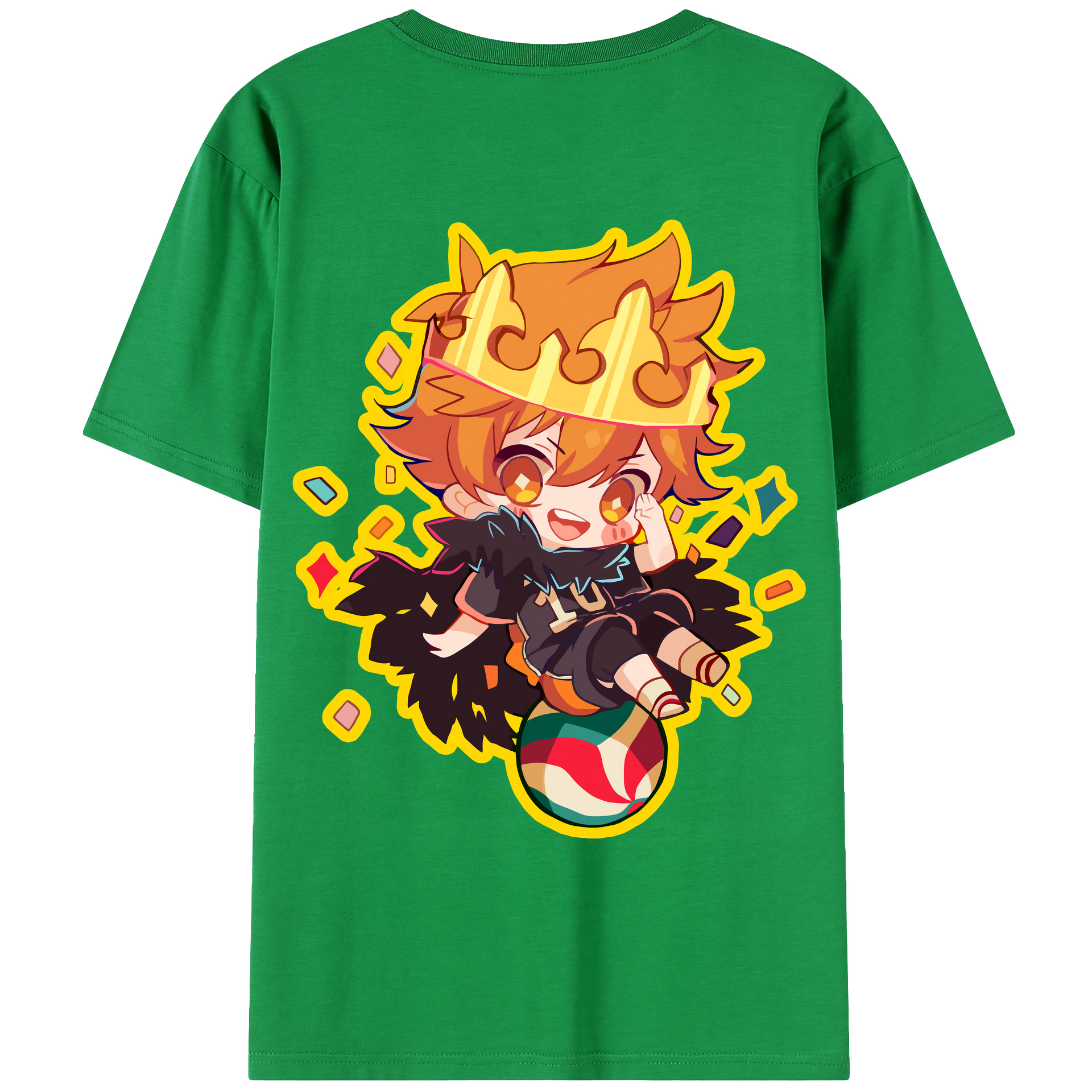 （画像用） ハイキュー!! Haikyu!! 綿100％ メンズ半袖Tシャツ（バックプリント） 通気性