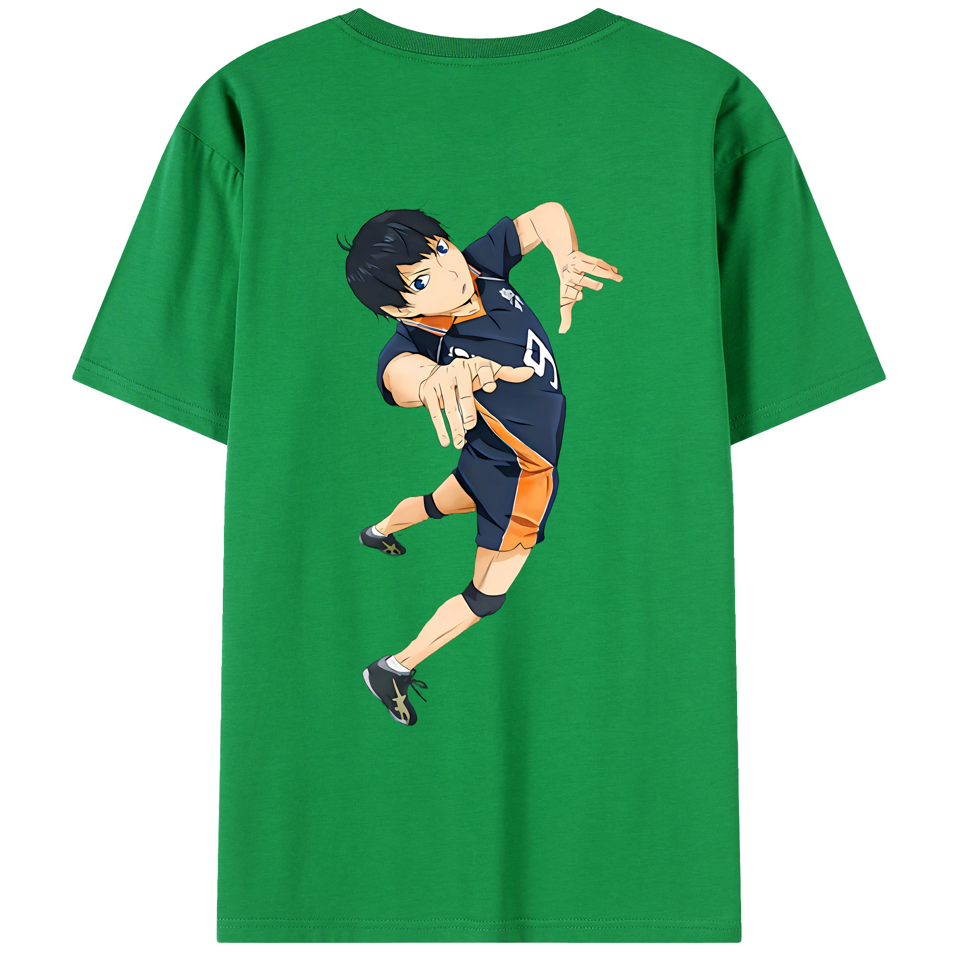 （画像用） ハイキュー!! Haikyu!! 綿100％ メンズ半袖Tシャツ（バックプリント） 通気性