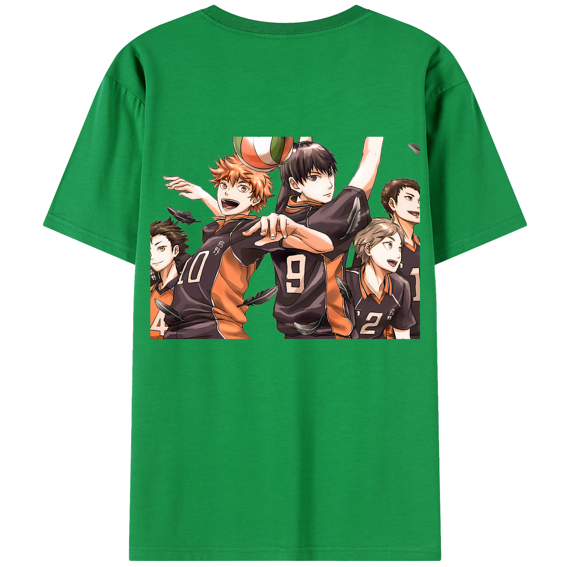 （画像用） ハイキュー!! Haikyu!! 綿100％ メンズ半袖Tシャツ（バックプリント） 通気性