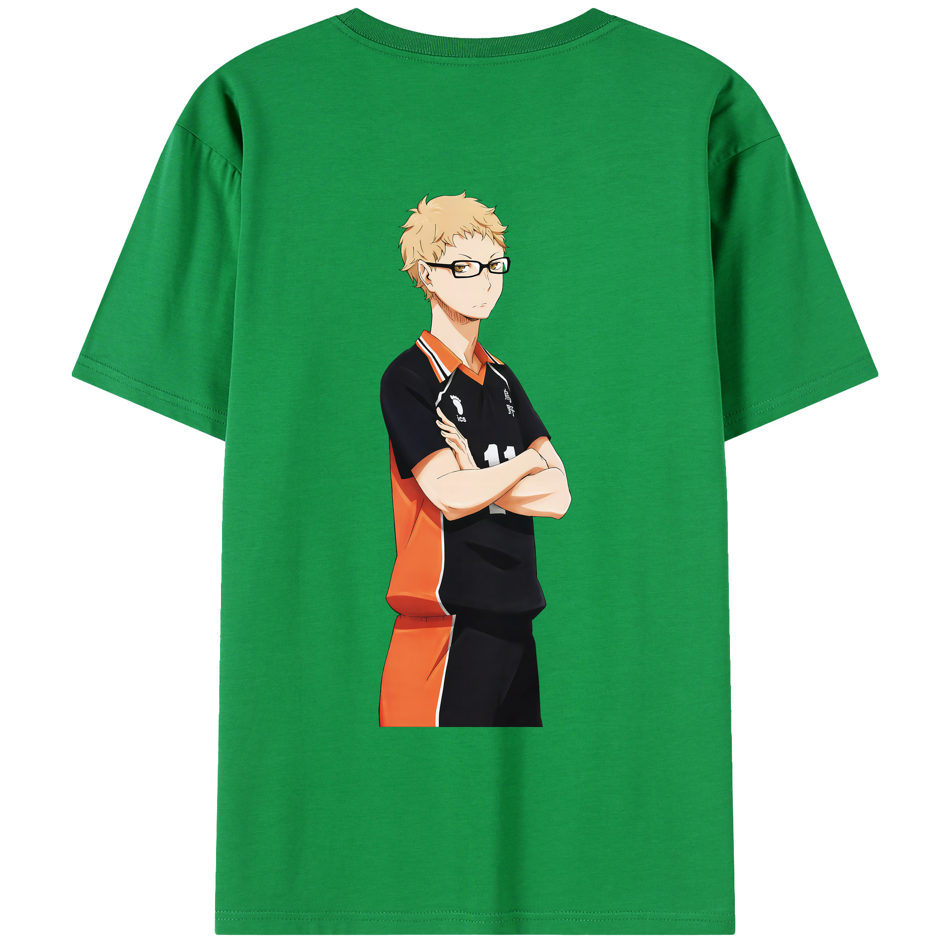 （画像用） ハイキュー!! Haikyu!! 綿100％ メンズ半袖Tシャツ（バックプリント） 通気性