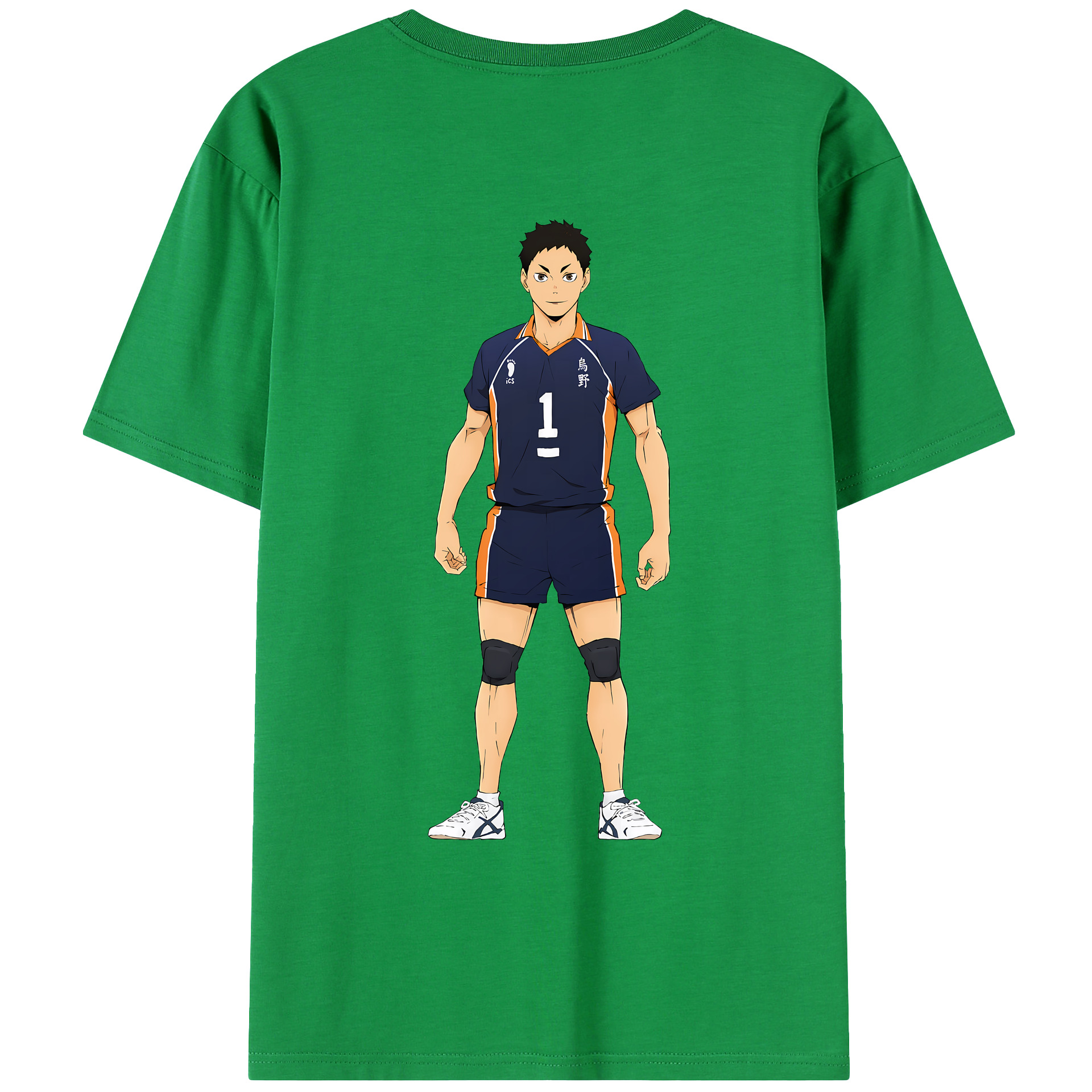（画像用） ハイキュー!! Haikyu!! 綿100％ メンズ半袖Tシャツ（バックプリント） 通気性