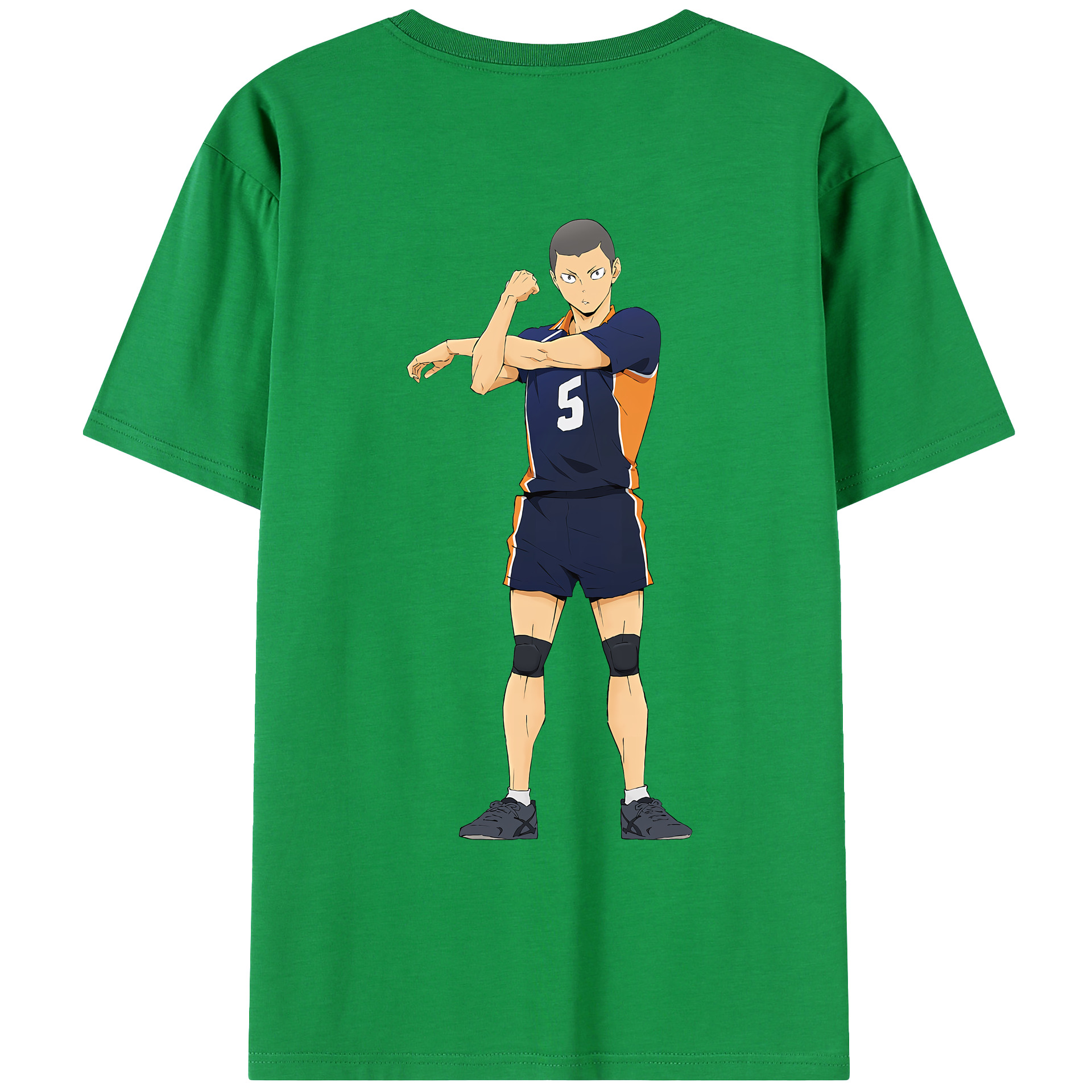（画像用） ハイキュー!! Haikyu!! 綿100％ メンズ半袖Tシャツ（バックプリント） 通気性