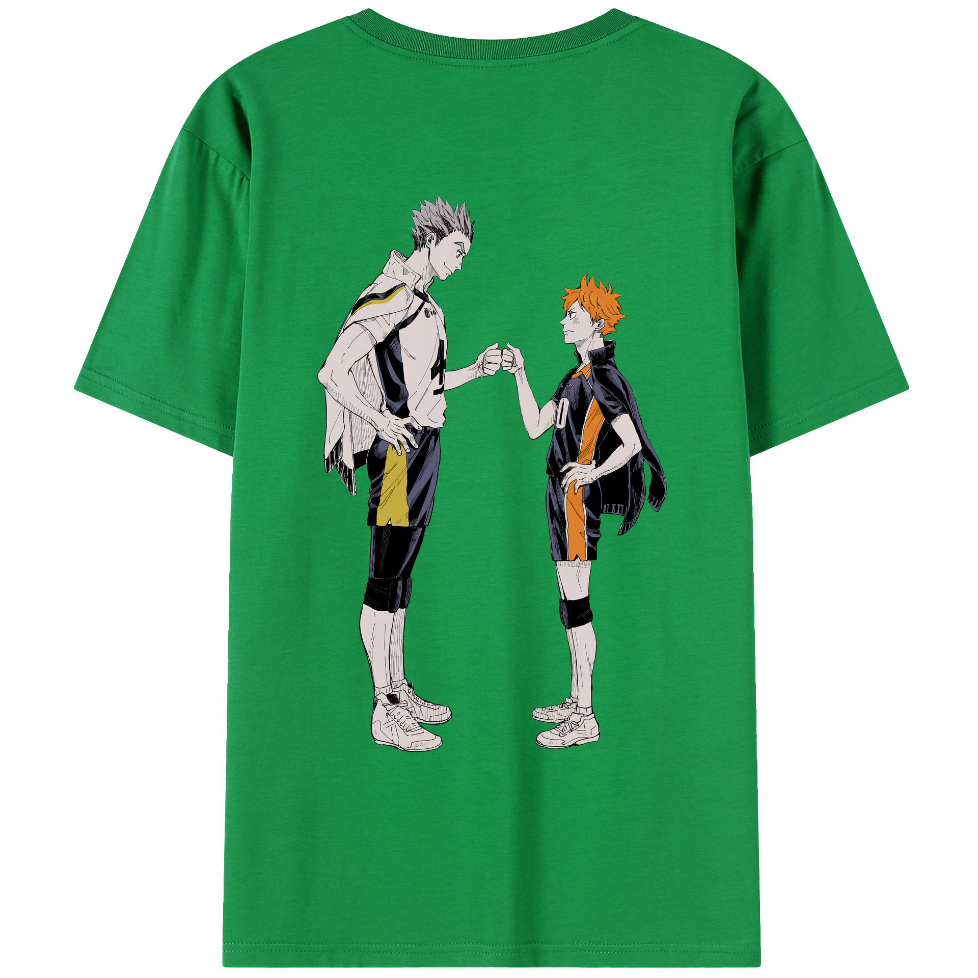 （画像用） ハイキュー!! Haikyu!! 綿100％ メンズ半袖Tシャツ（バックプリント） 通気性