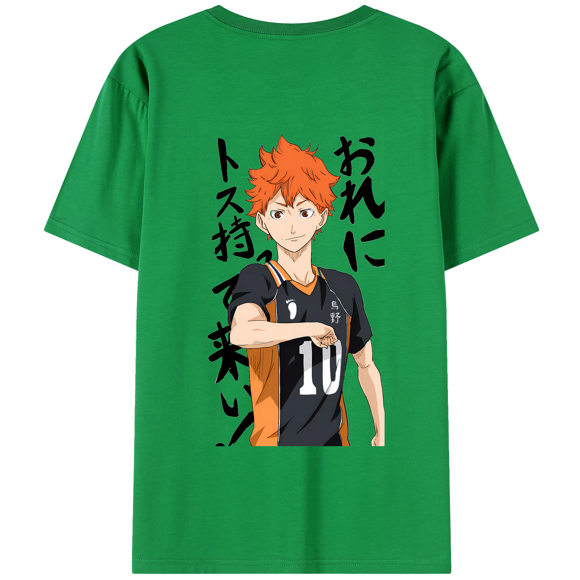 （画像用） ハイキュー!! Haikyu!! 綿100％ メンズ半袖Tシャツ（バックプリント） 通気性