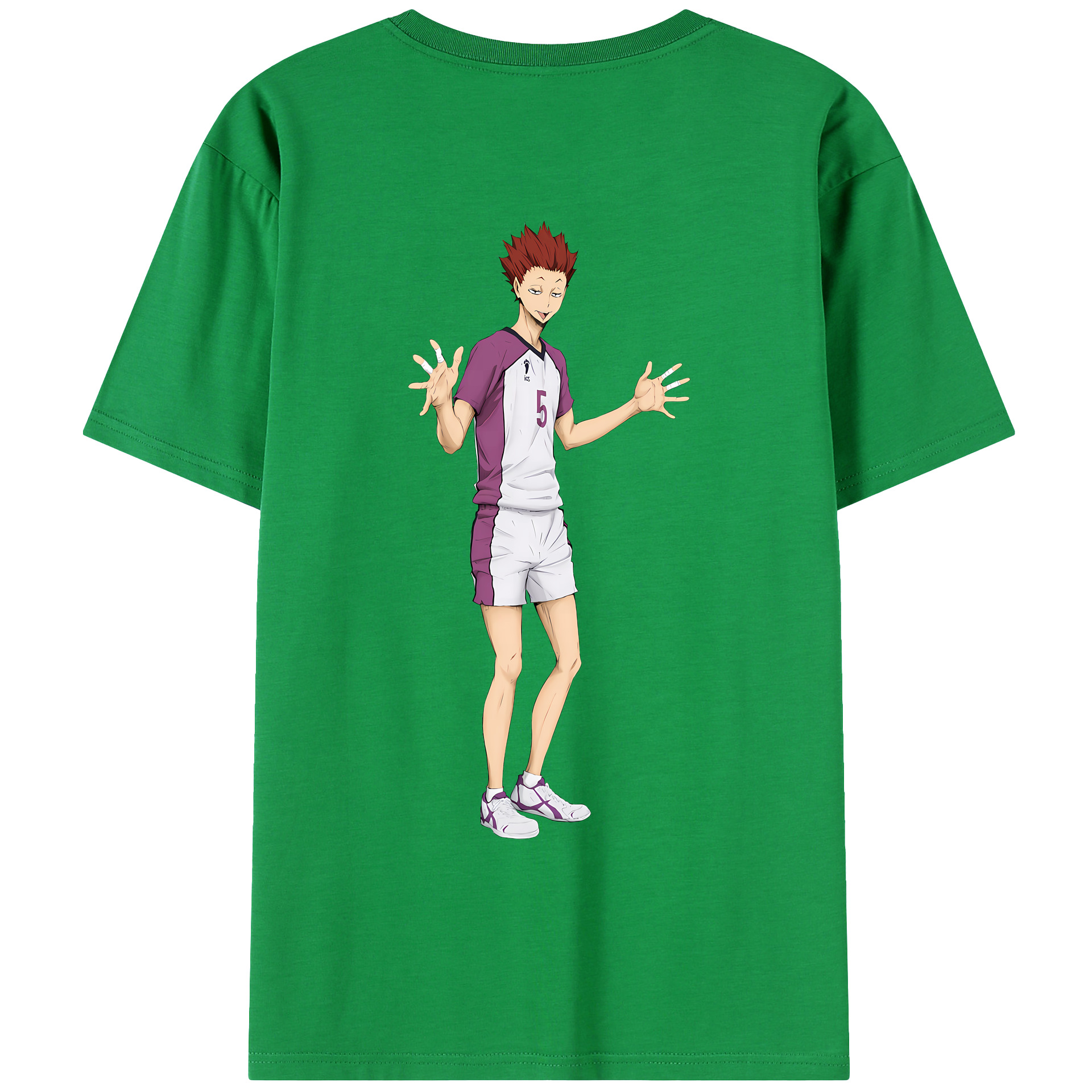 （画像用） ハイキュー!! Haikyu!! 綿100％ メンズ半袖Tシャツ（バックプリント） 通気性