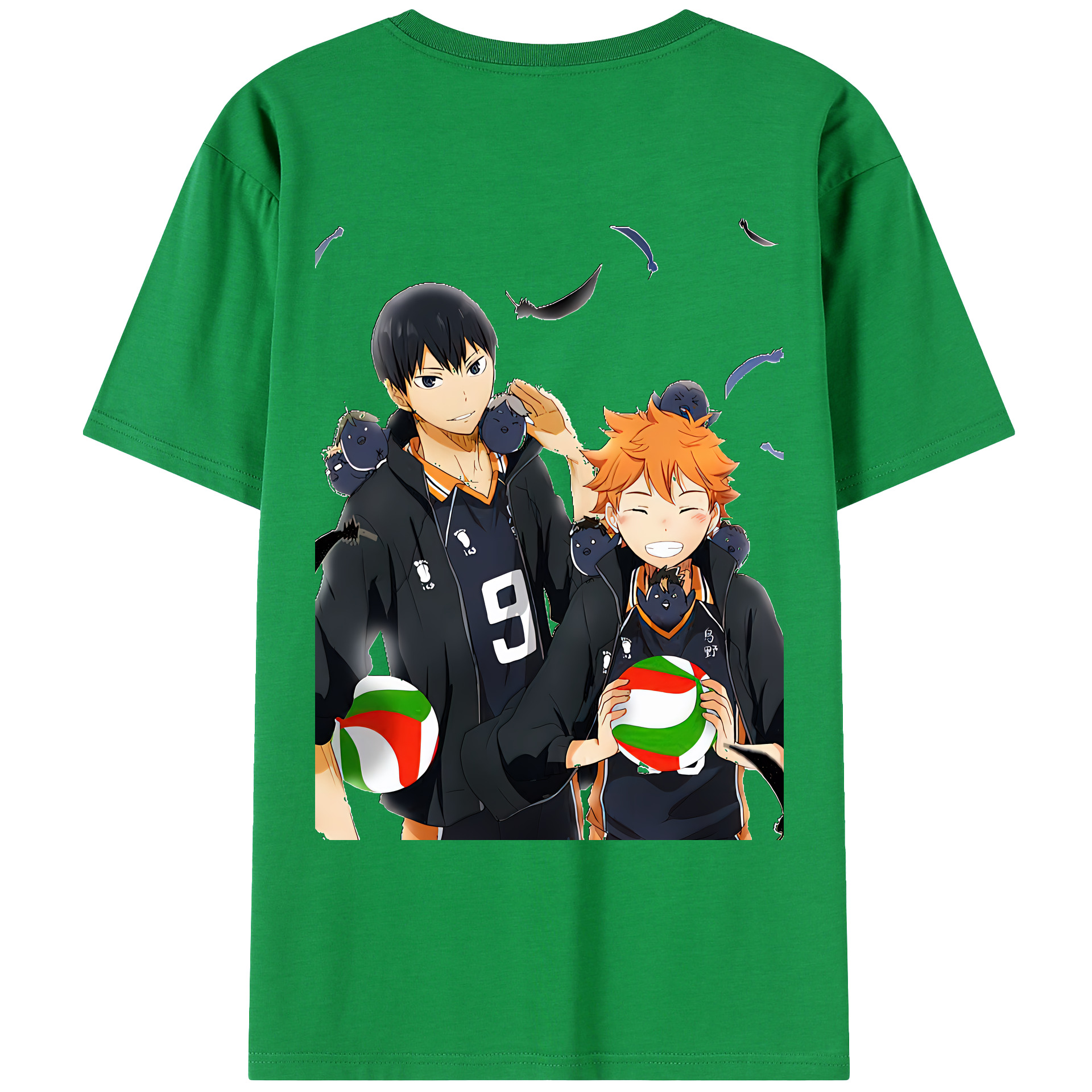 （画像用） ハイキュー!! Haikyu!! 綿100％ メンズ半袖Tシャツ（バックプリント） 通気性