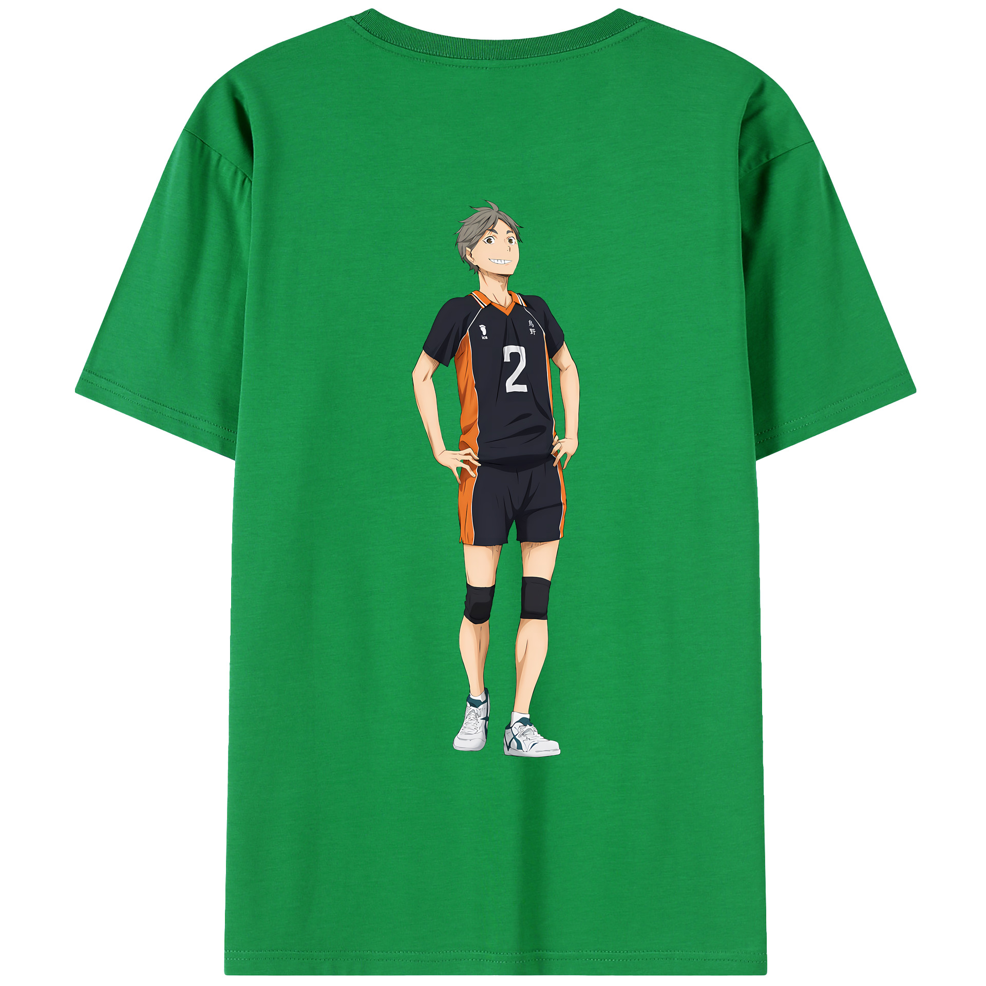 （画像用） ハイキュー!! Haikyu!! 綿100％ メンズ半袖Tシャツ（バックプリント） 通気性