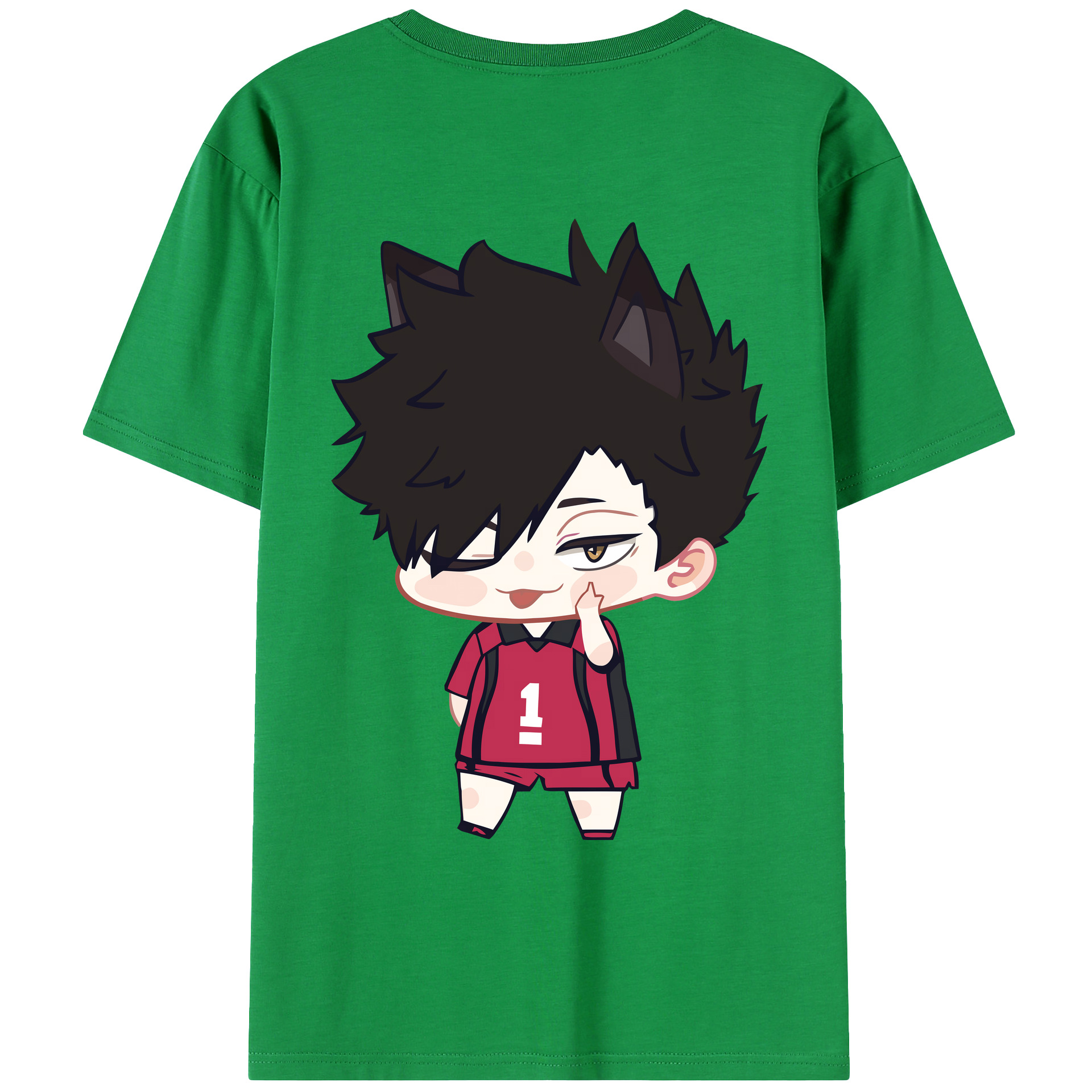 （画像用） ハイキュー!! Haikyu!! 綿100％ メンズ半袖Tシャツ（バックプリント） 通気性