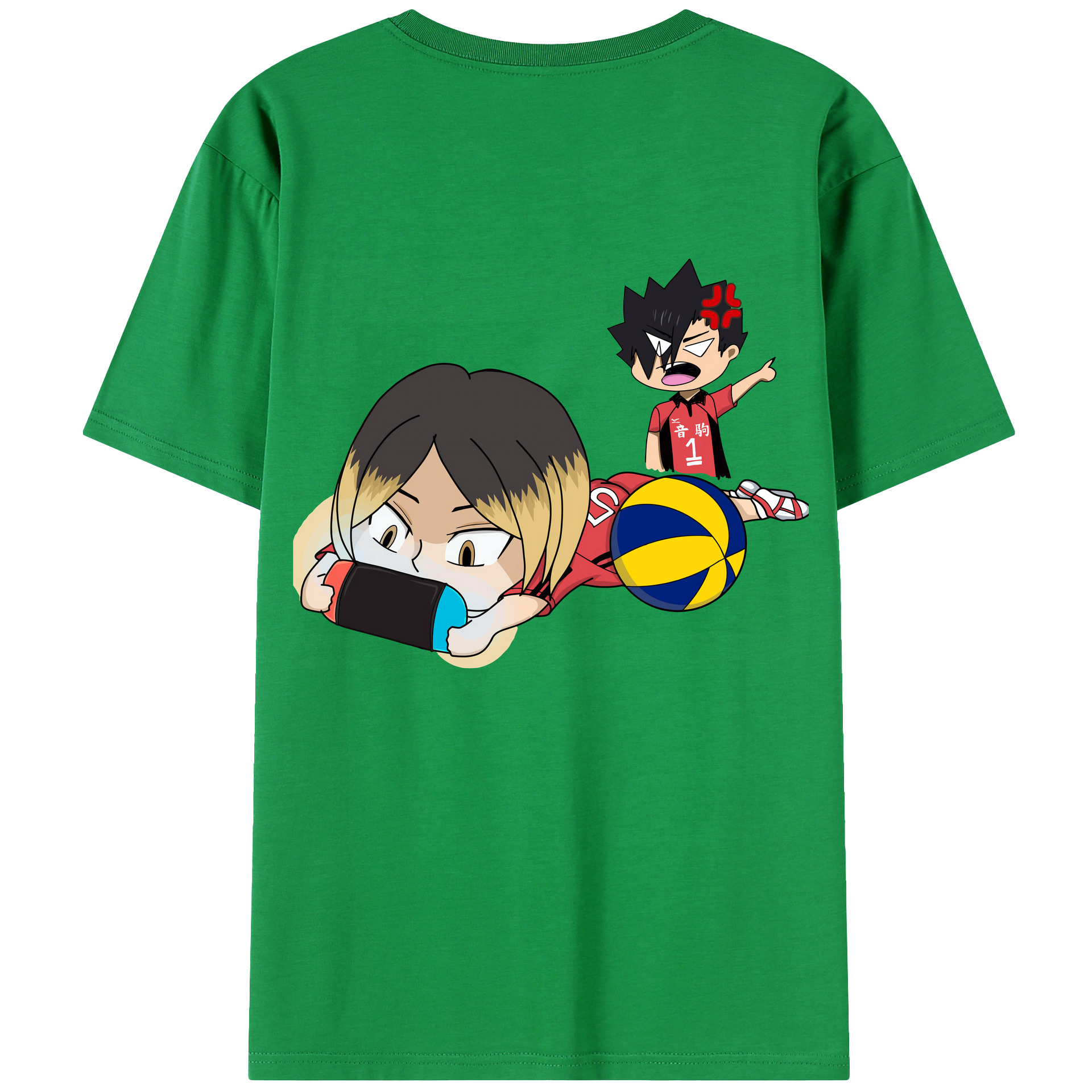 （画像用） ハイキュー!! Haikyu!! 綿100％ メンズ半袖Tシャツ（バックプリント） 通気性