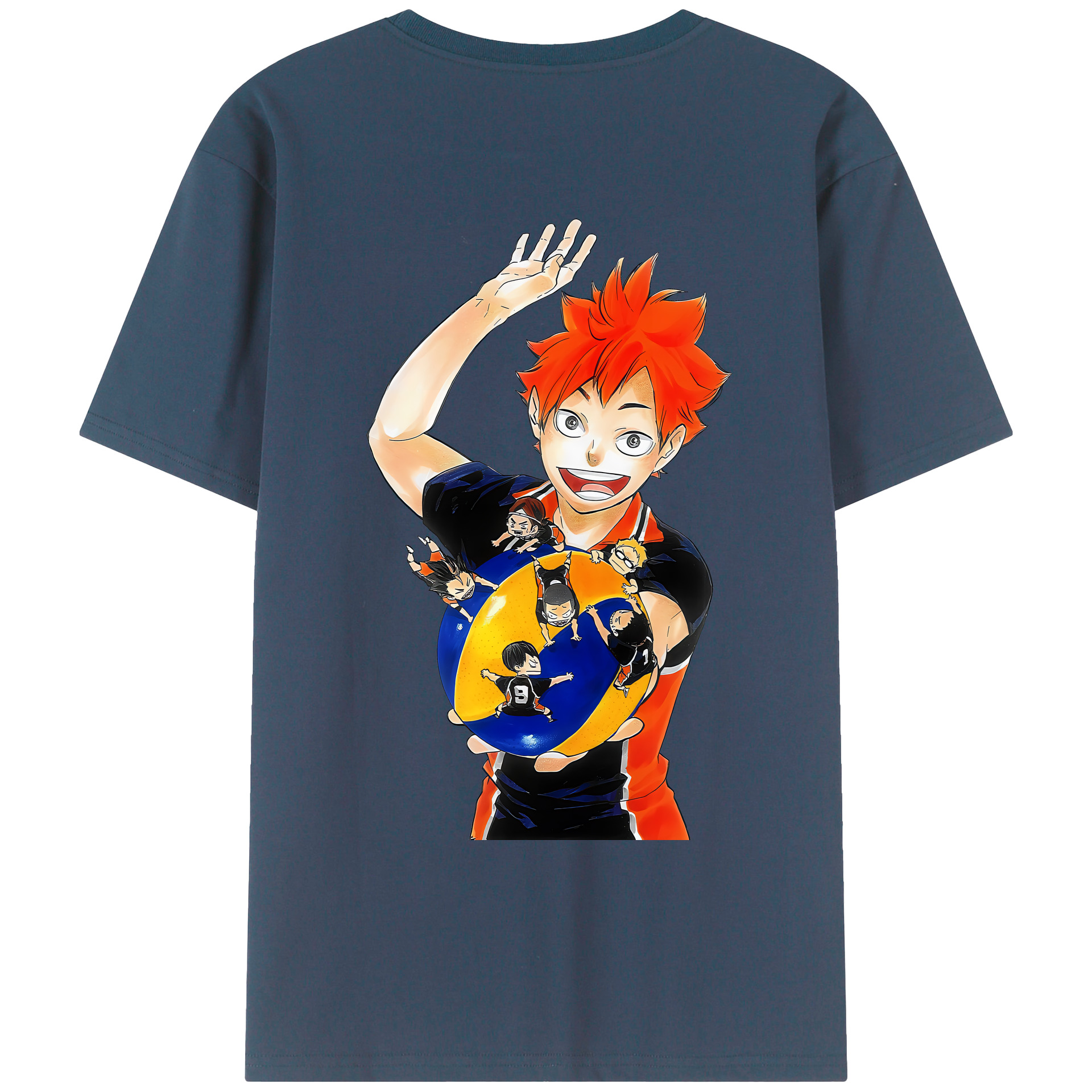 （画像用） ハイキュー!! Haikyu!! 綿100％ メンズ半袖Tシャツ（バックプリント） 通気性