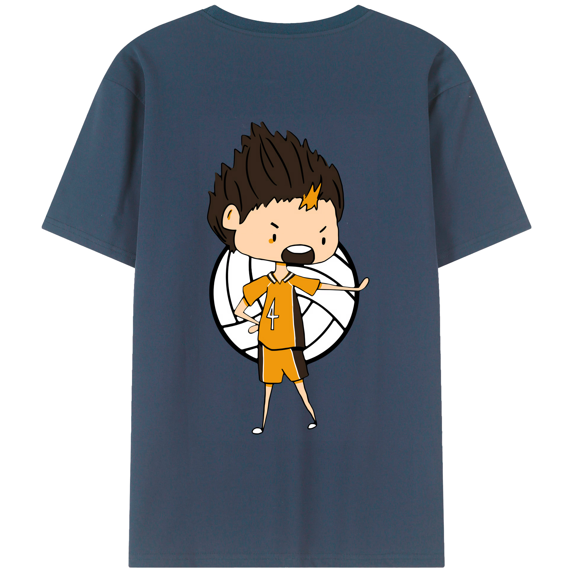 （画像用） ハイキュー!! Haikyu!! 綿100％ メンズ半袖Tシャツ（バックプリント） 通気性