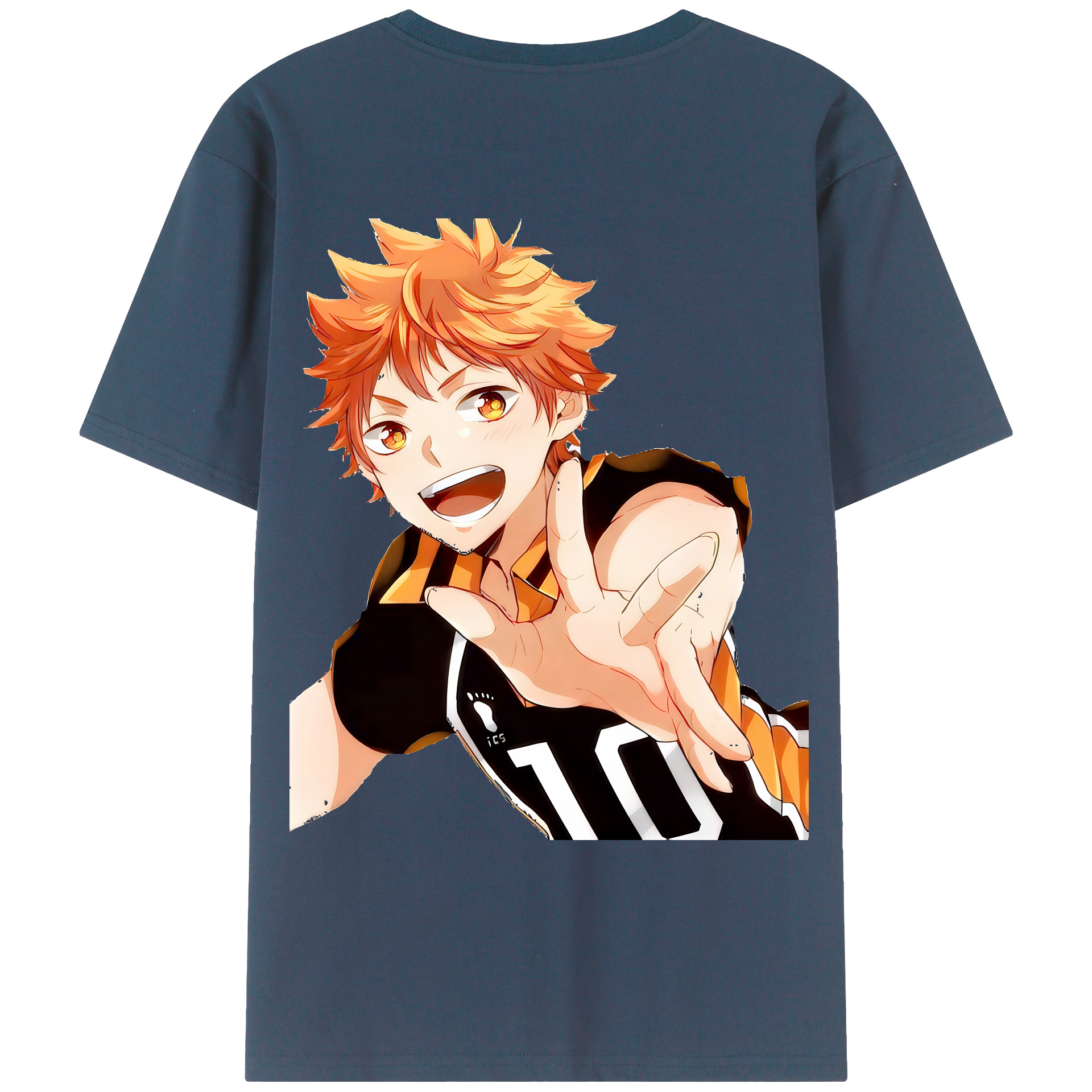 （画像用） ハイキュー!! Haikyu!! 綿100％ メンズ半袖Tシャツ（バックプリント） 通気性