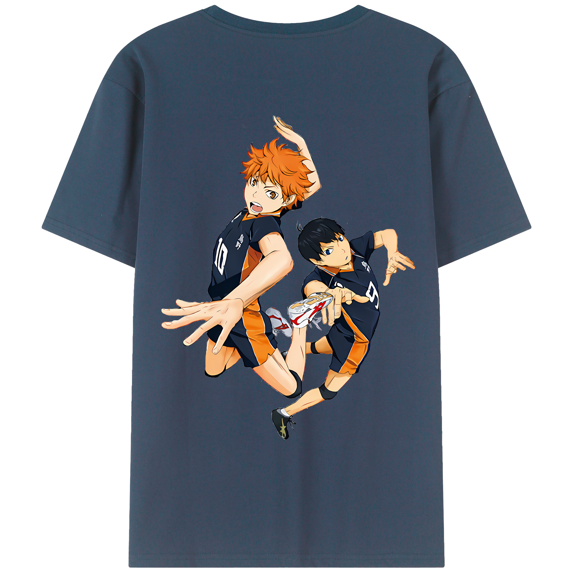 （画像用） ハイキュー!! Haikyu!! 綿100％ メンズ半袖Tシャツ（バックプリント） 通気性