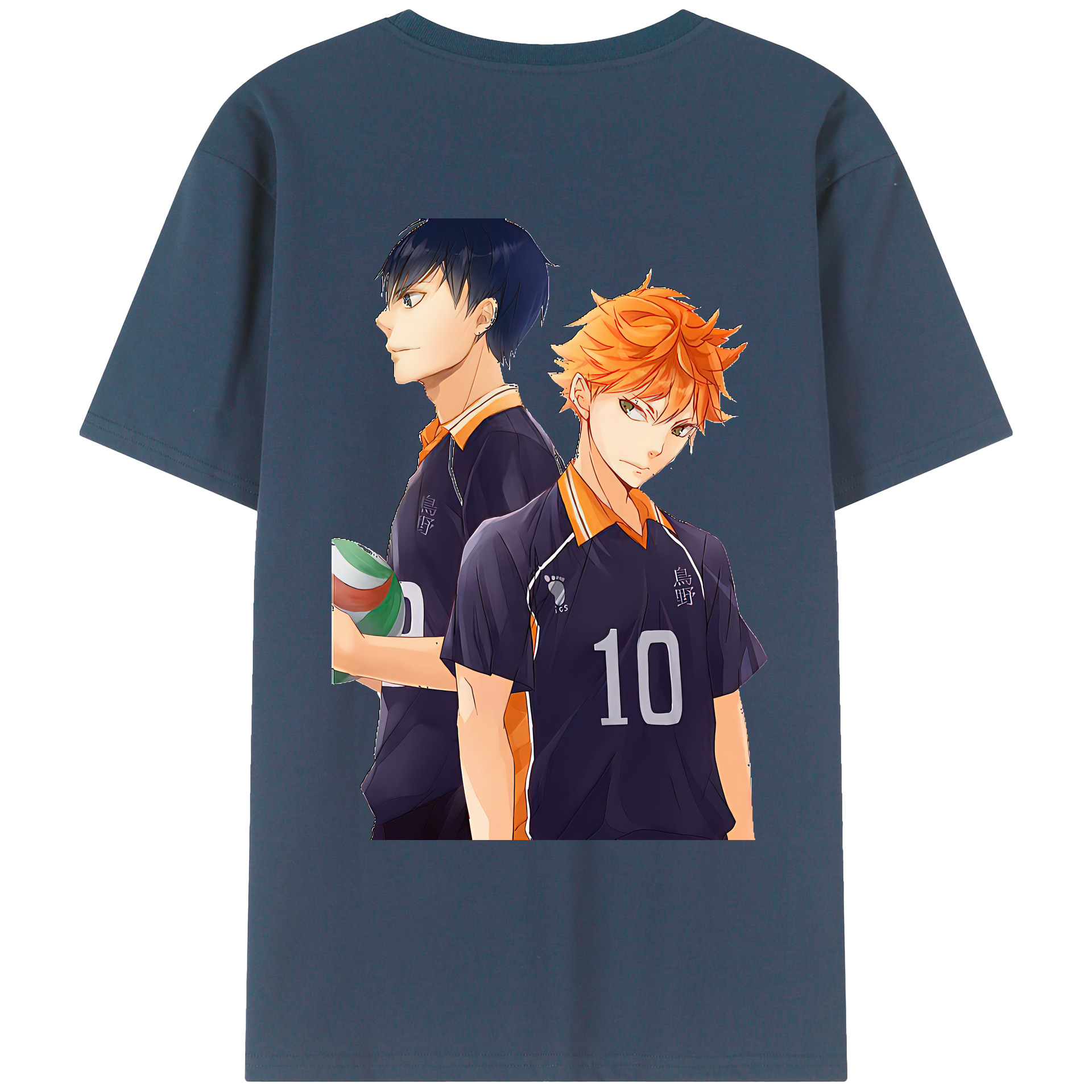 （画像用） ハイキュー!! Haikyu!! 綿100％ メンズ半袖Tシャツ（バックプリント） 通気性
