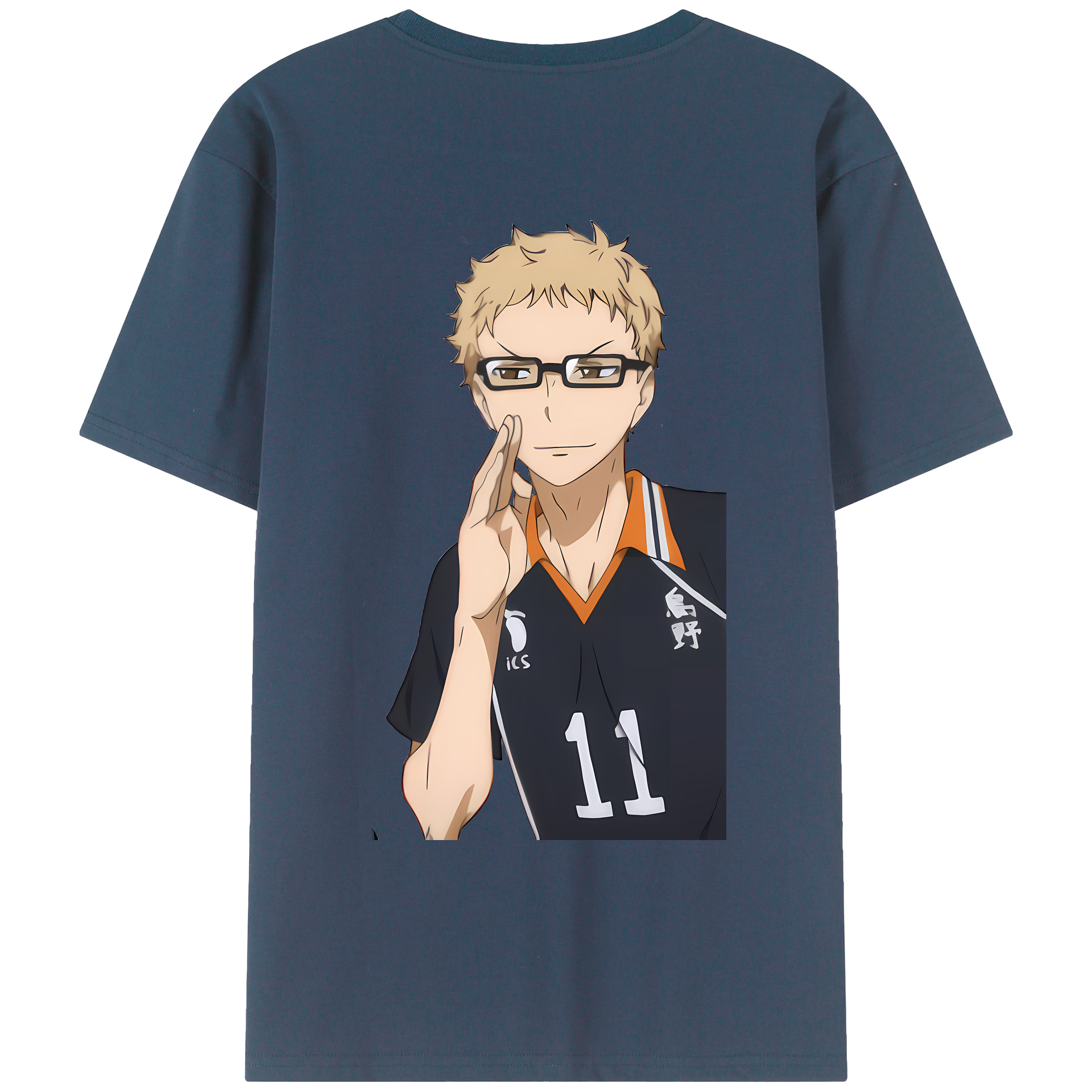 （画像用） ハイキュー!! Haikyu!! 綿100％ メンズ半袖Tシャツ（バックプリント） 通気性