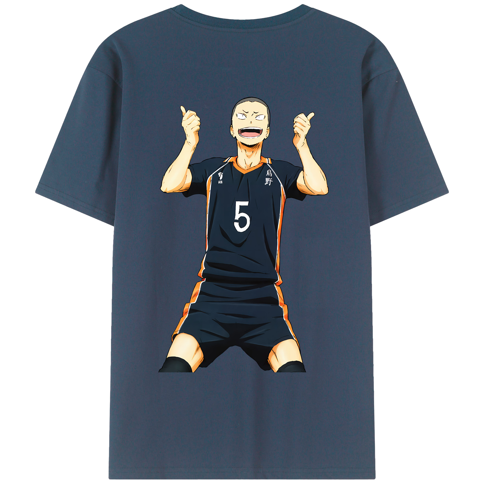 （画像用） ハイキュー!! Haikyu!! 綿100％ メンズ半袖Tシャツ（バックプリント） 通気性
