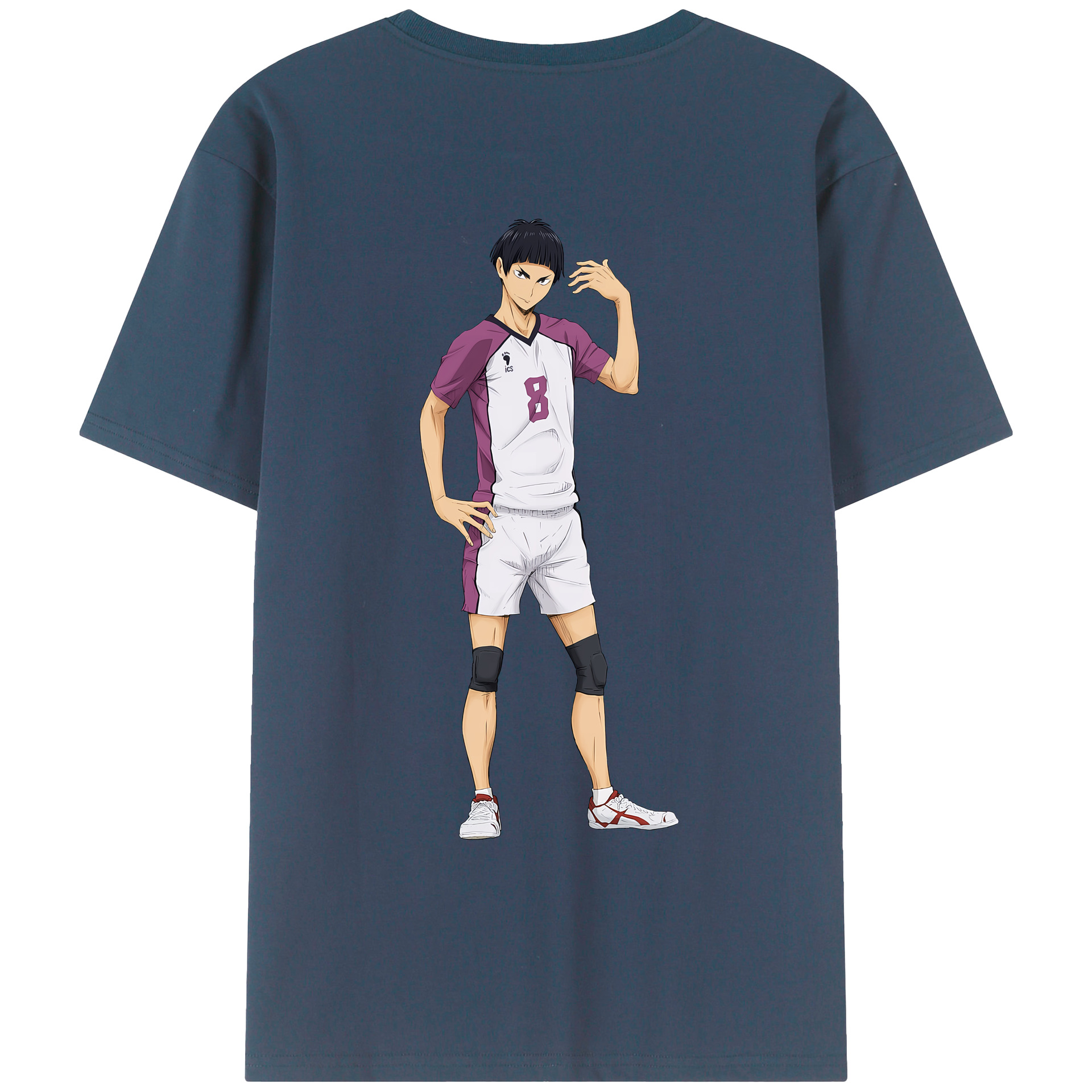 （画像用） ハイキュー!! Haikyu!! 綿100％ メンズ半袖Tシャツ（バックプリント） 通気性