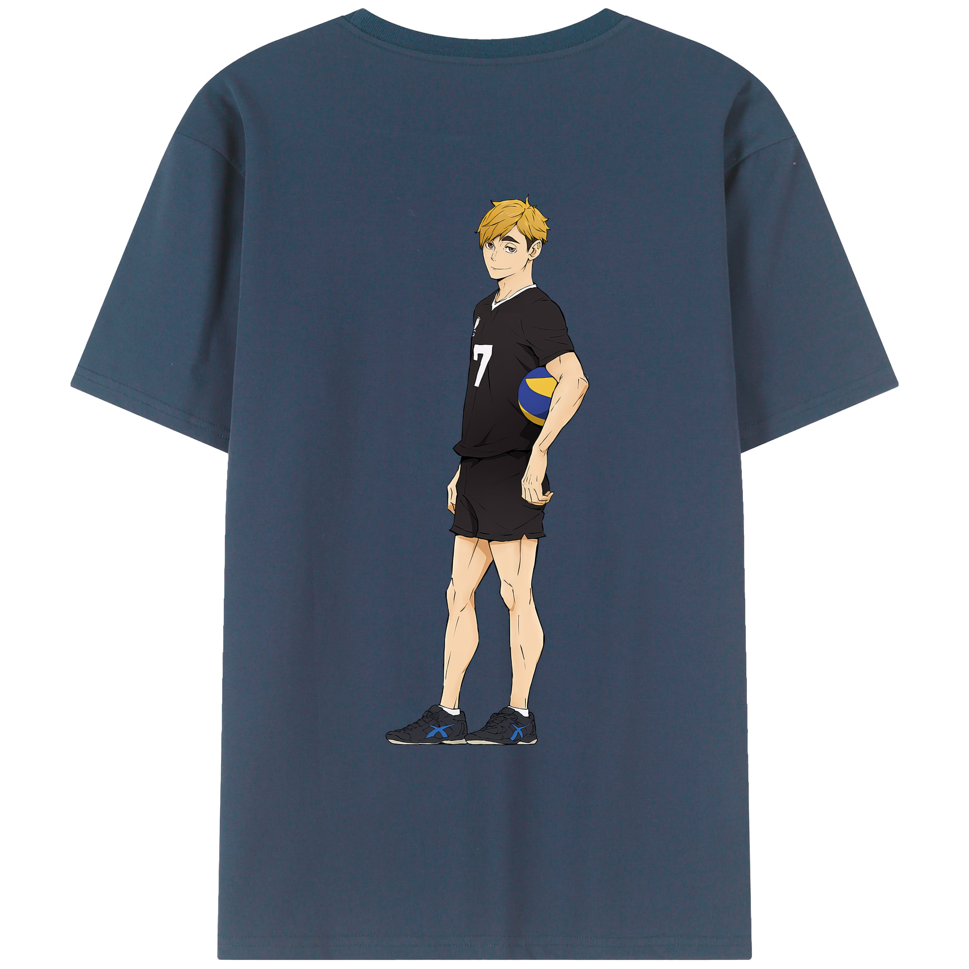 （画像用） ハイキュー!! Haikyu!! 綿100％ メンズ半袖Tシャツ（バックプリント） 通気性
