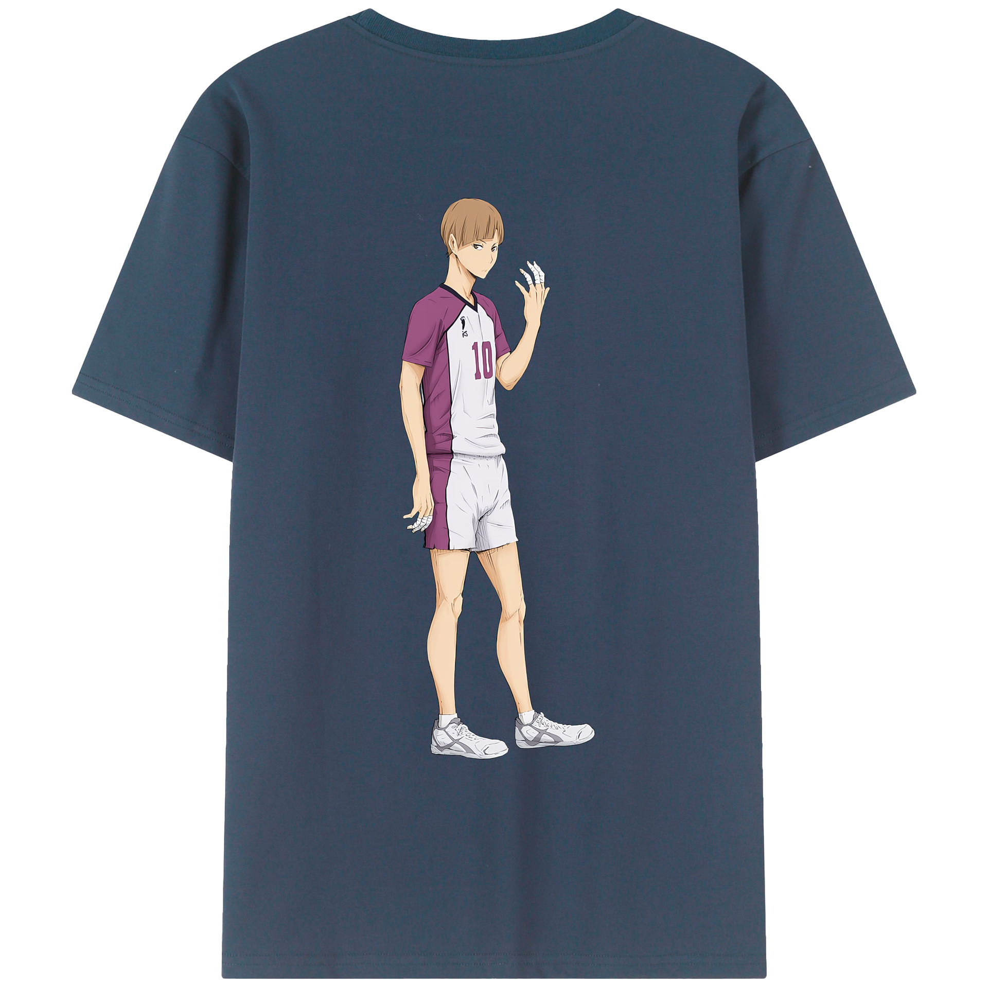 （画像用） ハイキュー!! Haikyu!! 綿100％ メンズ半袖Tシャツ（バックプリント） 通気性
