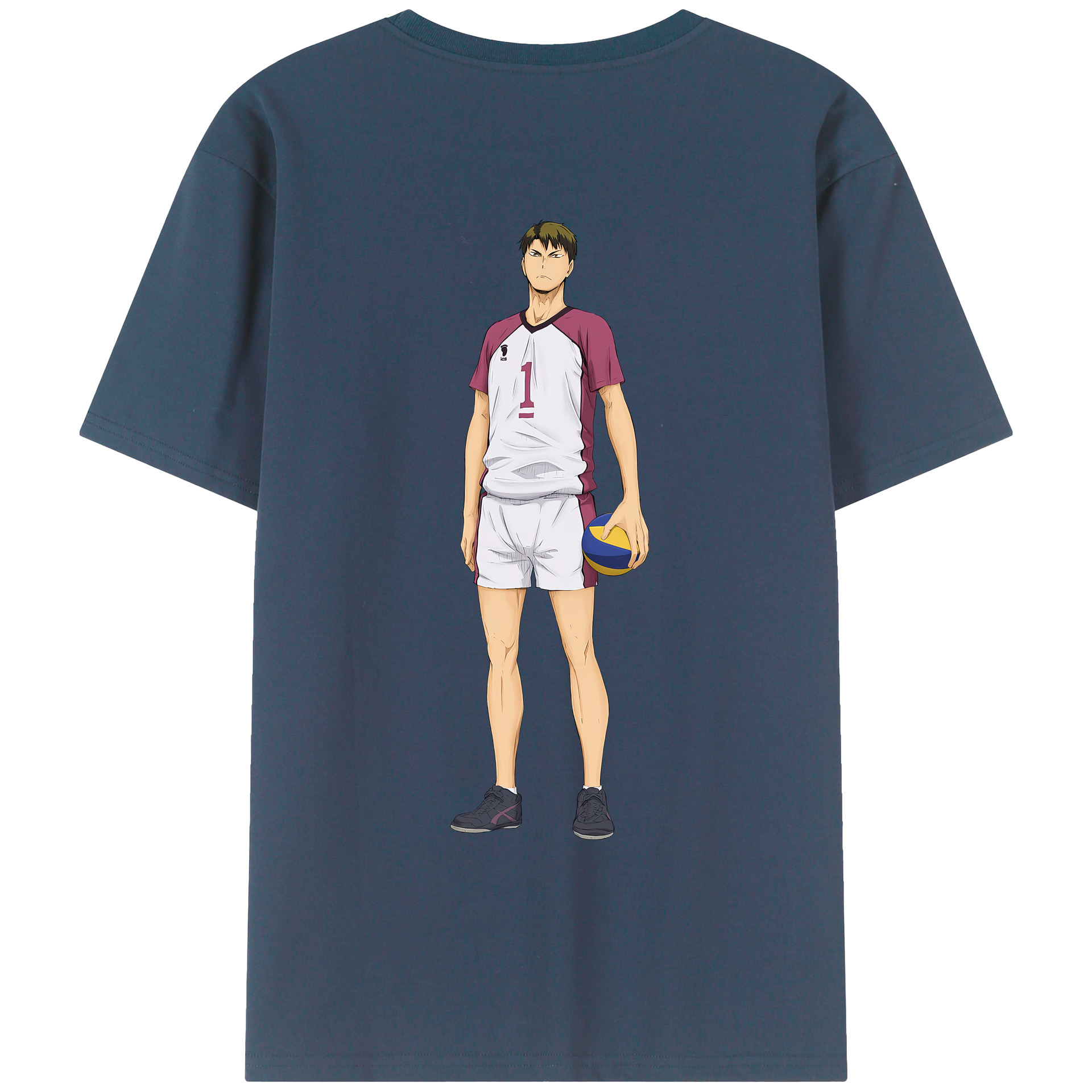 （画像用） ハイキュー!! Haikyu!! 綿100％ メンズ半袖Tシャツ（バックプリント） 通気性