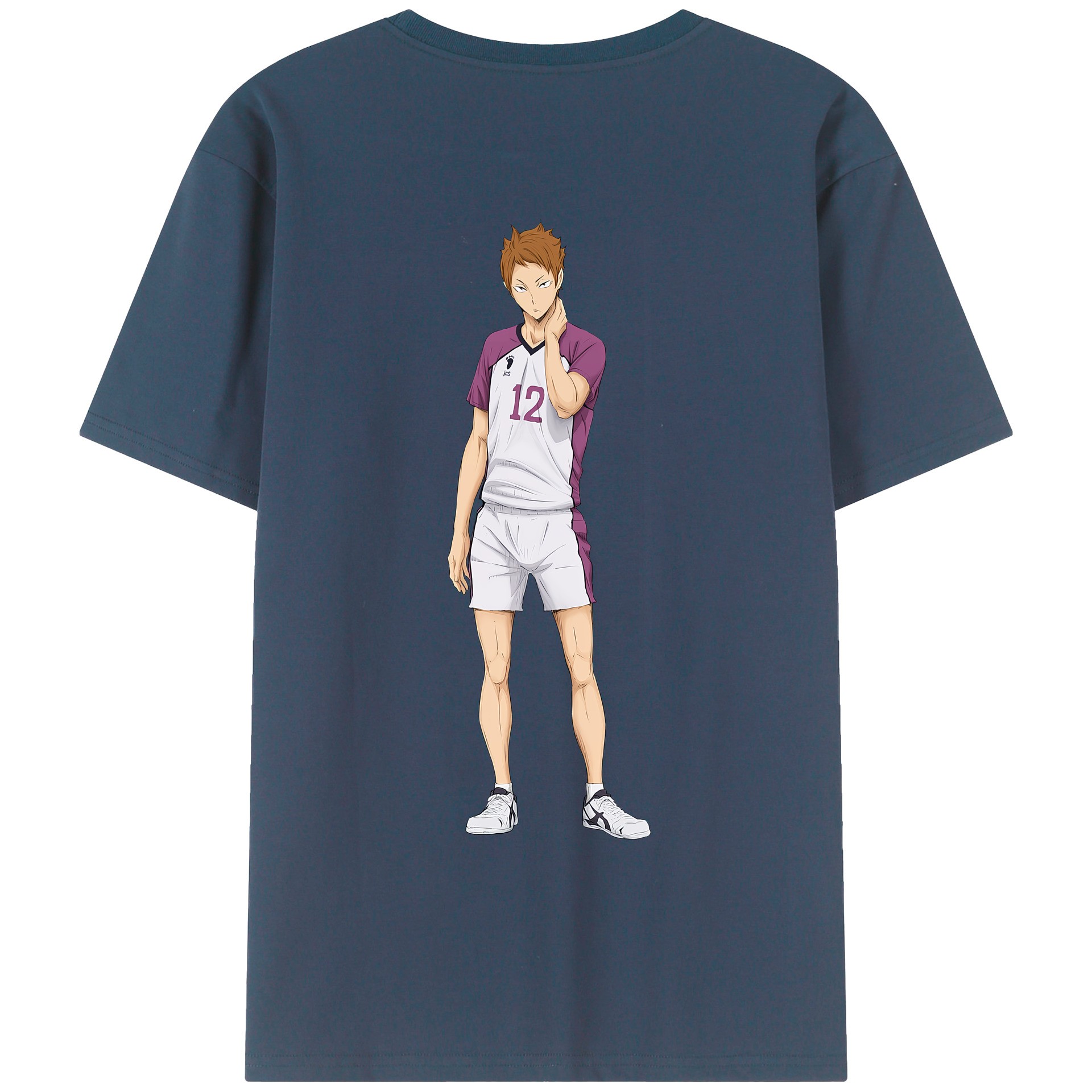 （画像用） ハイキュー!! Haikyu!! 綿100％ メンズ半袖Tシャツ（バックプリント） 通気性