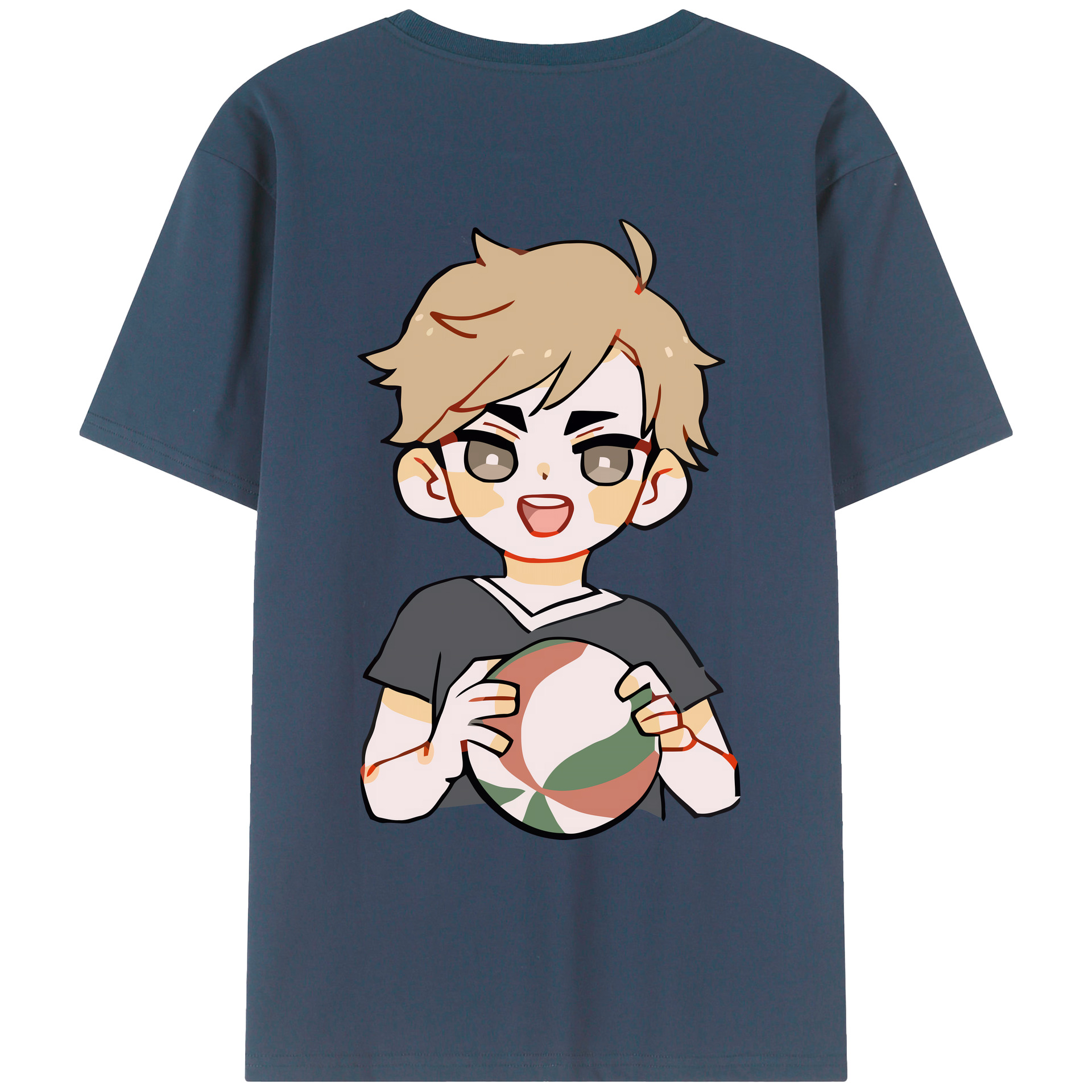 （画像用） ハイキュー!! Haikyu!! 綿100％ メンズ半袖Tシャツ（バックプリント） 通気性