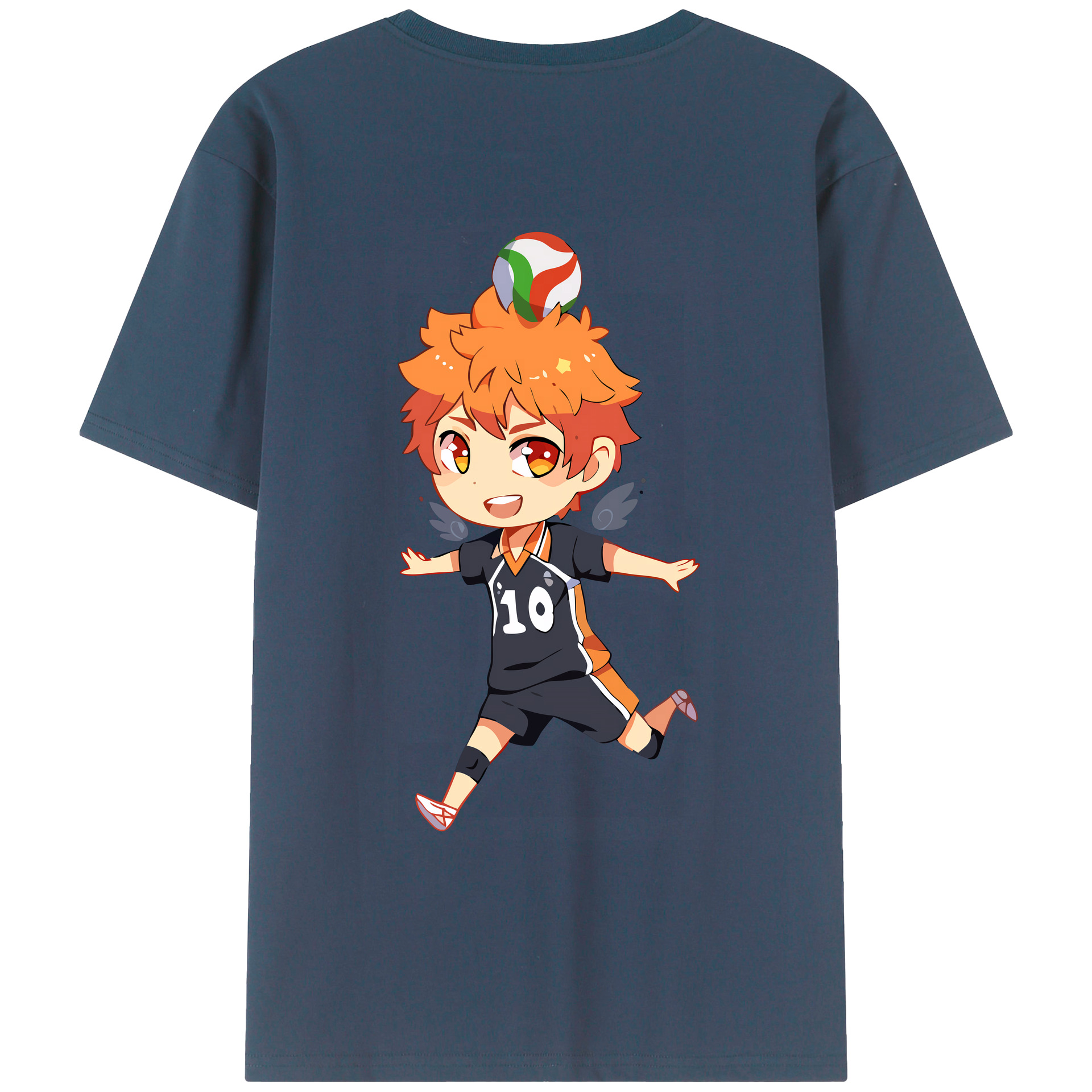 （画像用） ハイキュー!! Haikyu!! 綿100％ メンズ半袖Tシャツ（バックプリント） 通気性