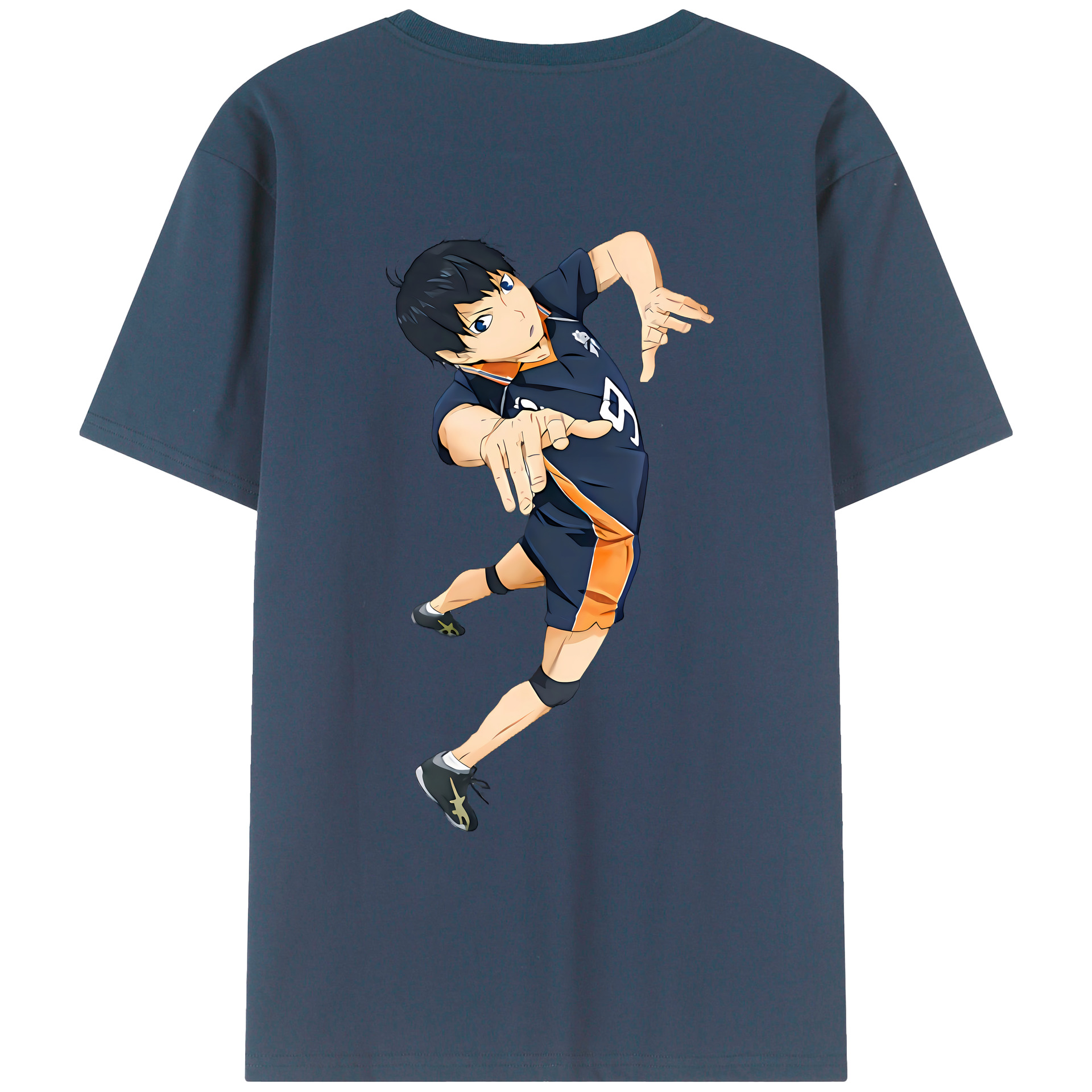 （画像用） ハイキュー!! Haikyu!! 綿100％ メンズ半袖Tシャツ（バックプリント） 通気性