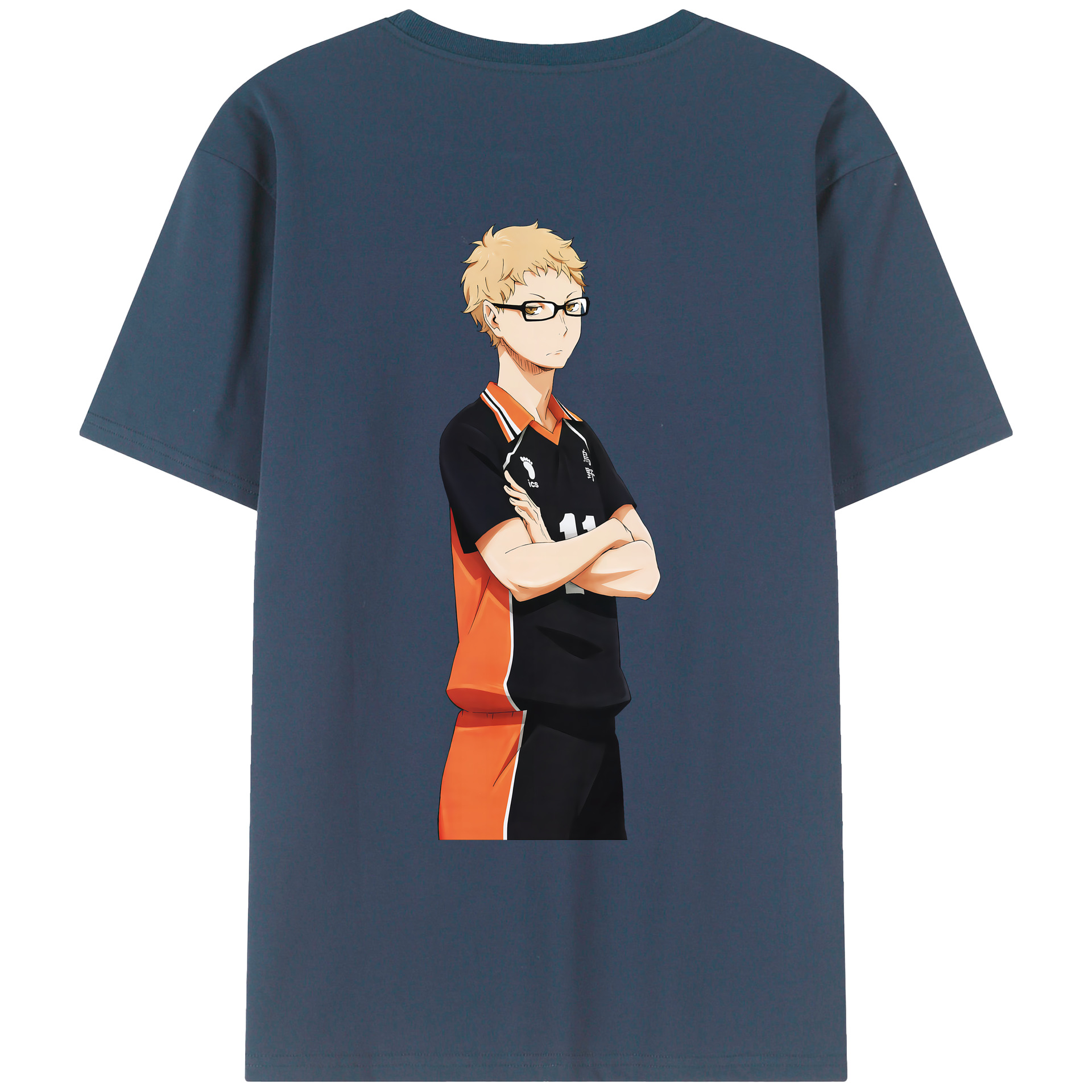 （画像用） ハイキュー!! Haikyu!! 綿100％ メンズ半袖Tシャツ（バックプリント） 通気性