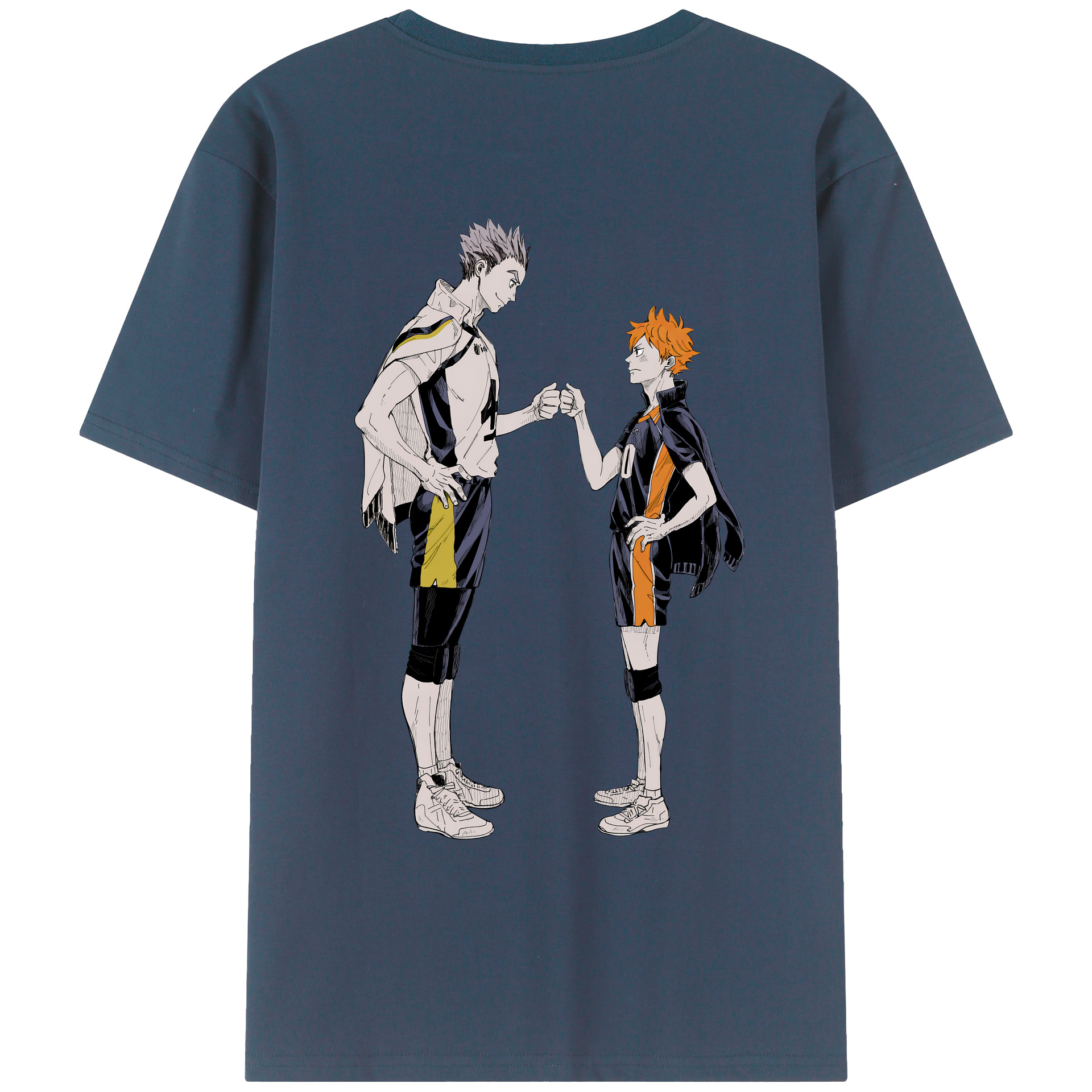 （画像用） ハイキュー!! Haikyu!! 綿100％ メンズ半袖Tシャツ（バックプリント） 通気性