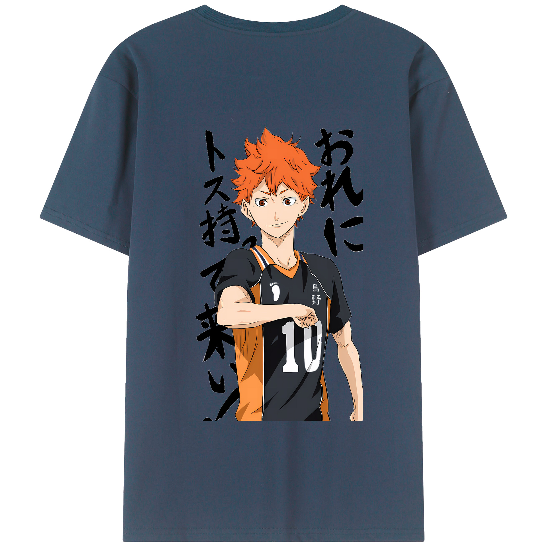 （画像用） ハイキュー!! Haikyu!! 綿100％ メンズ半袖Tシャツ（バックプリント） 通気性