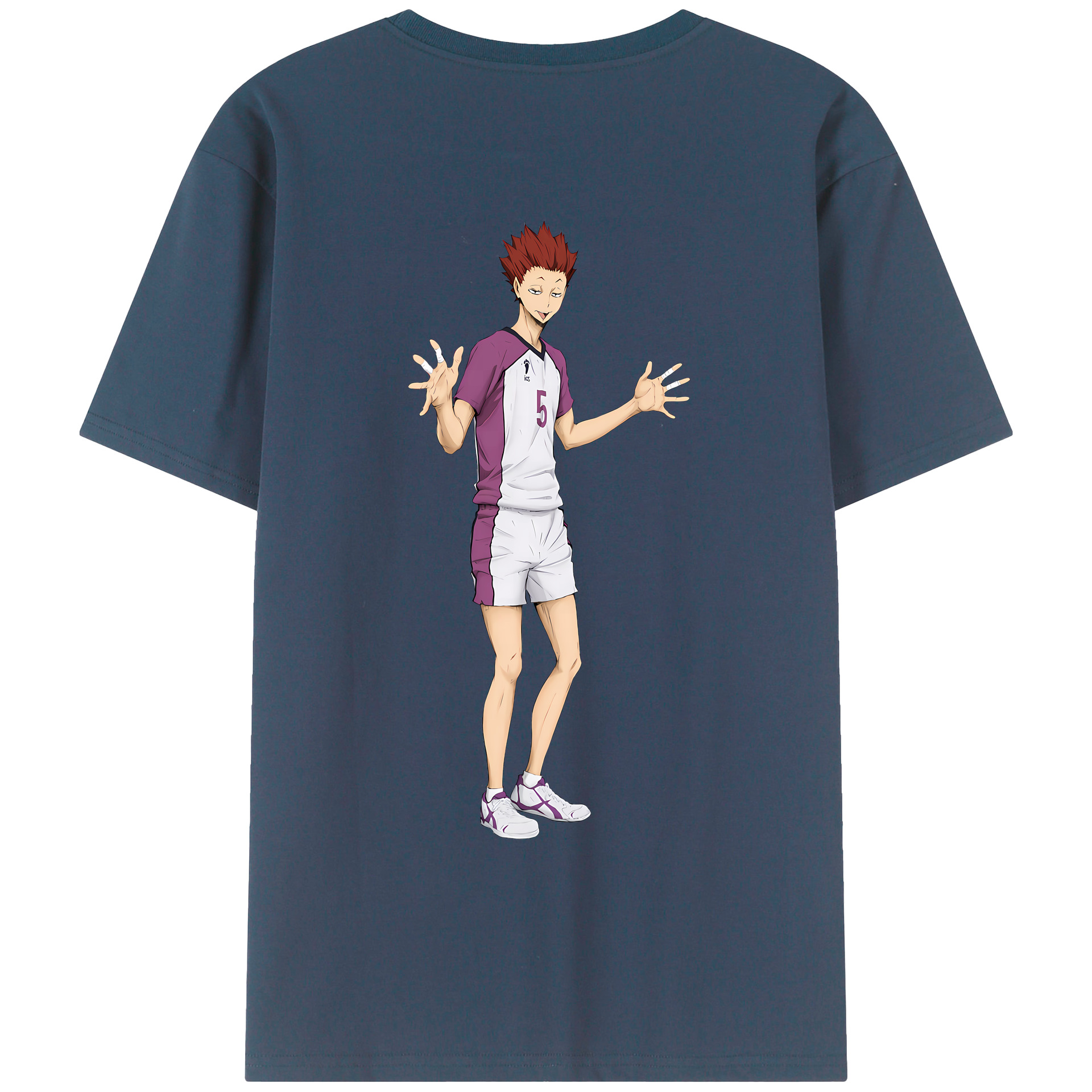 （画像用） ハイキュー!! Haikyu!! 綿100％ メンズ半袖Tシャツ（バックプリント） 通気性