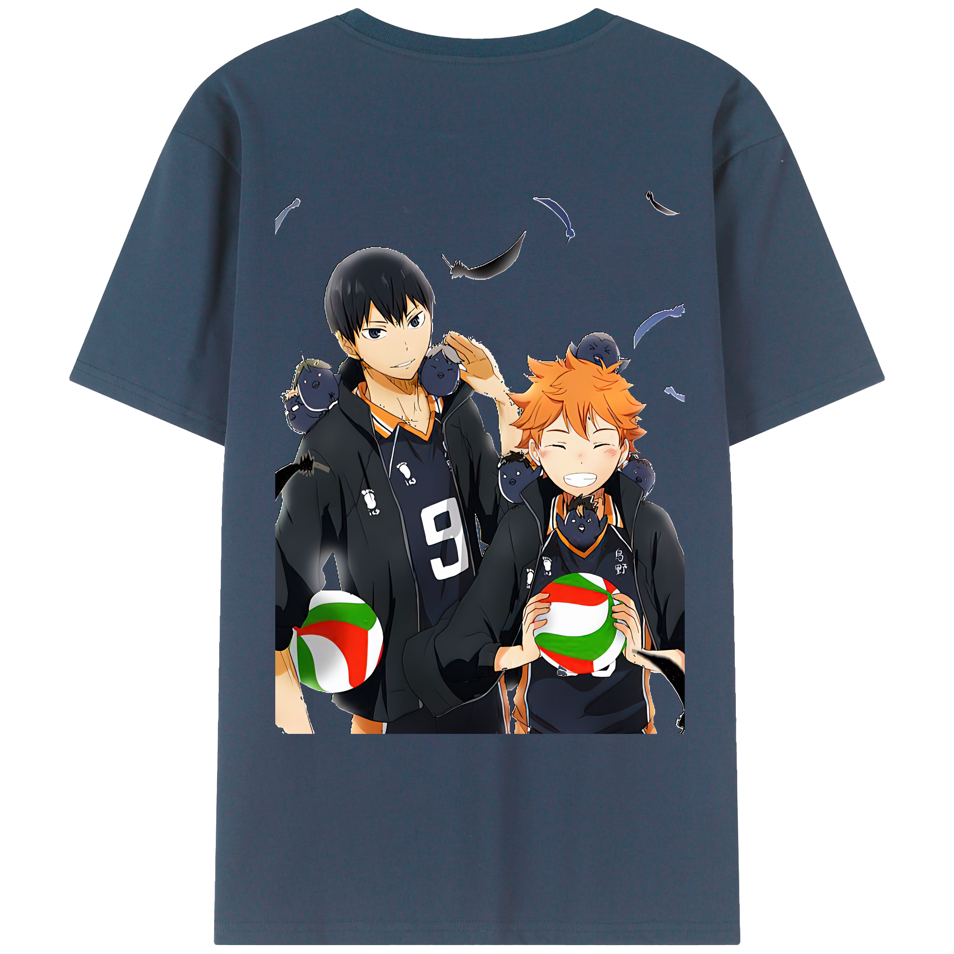 （画像用） ハイキュー!! Haikyu!! 綿100％ メンズ半袖Tシャツ（バックプリント） 通気性