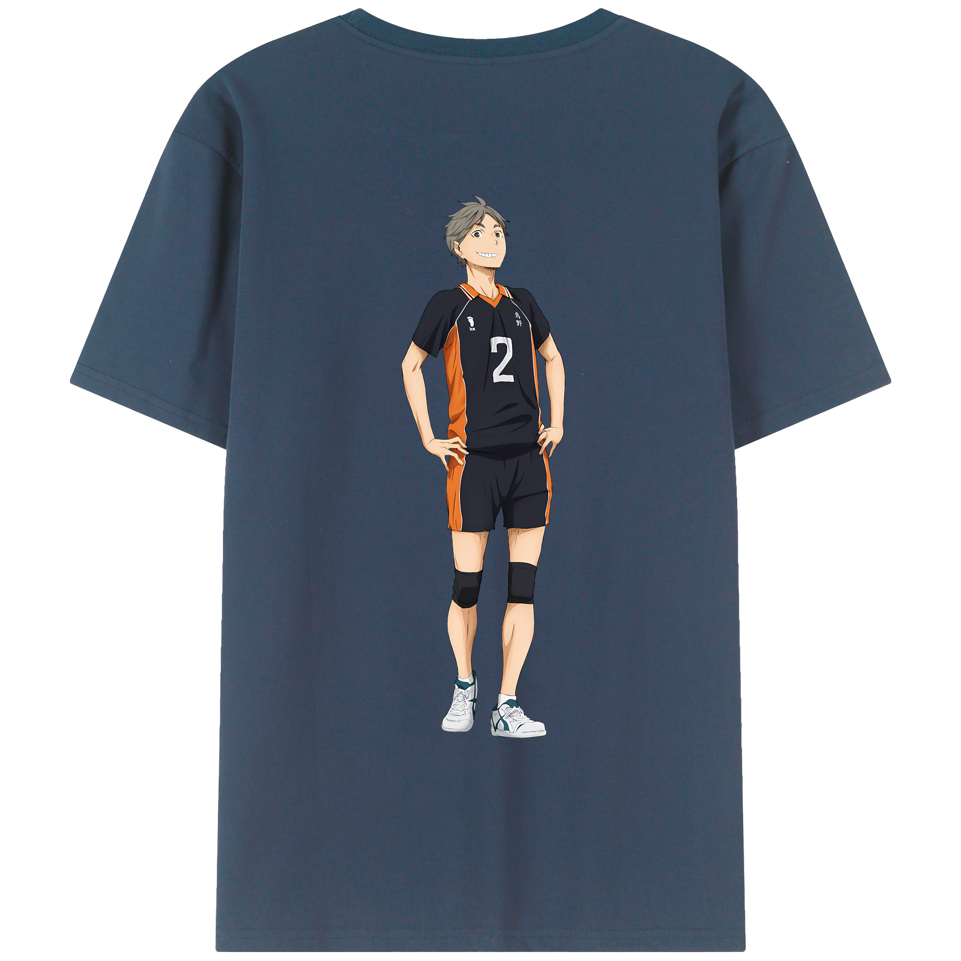 （画像用） ハイキュー!! Haikyu!! 綿100％ メンズ半袖Tシャツ（バックプリント） 通気性