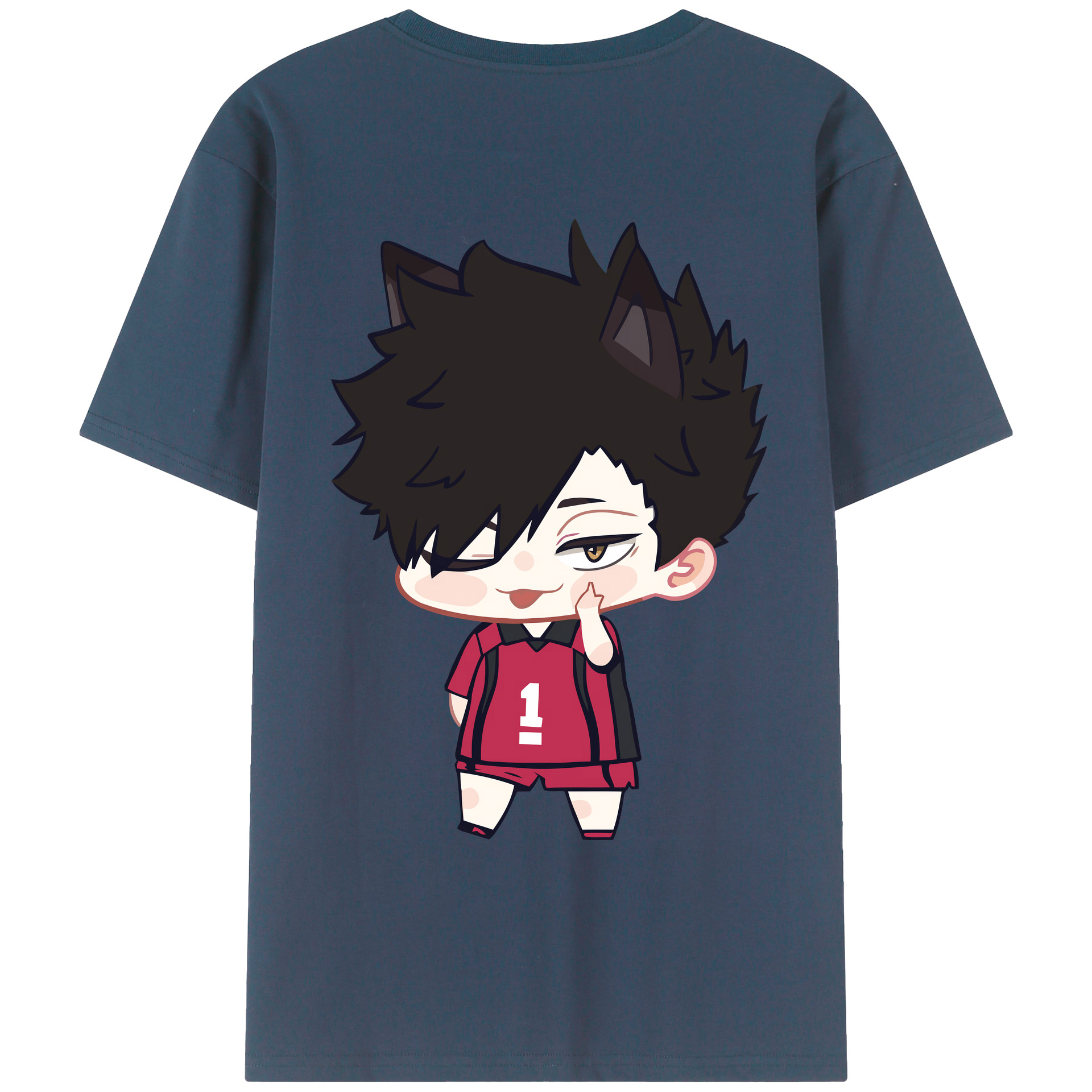 （画像用） ハイキュー!! Haikyu!! 綿100％ メンズ半袖Tシャツ（バックプリント） 通気性