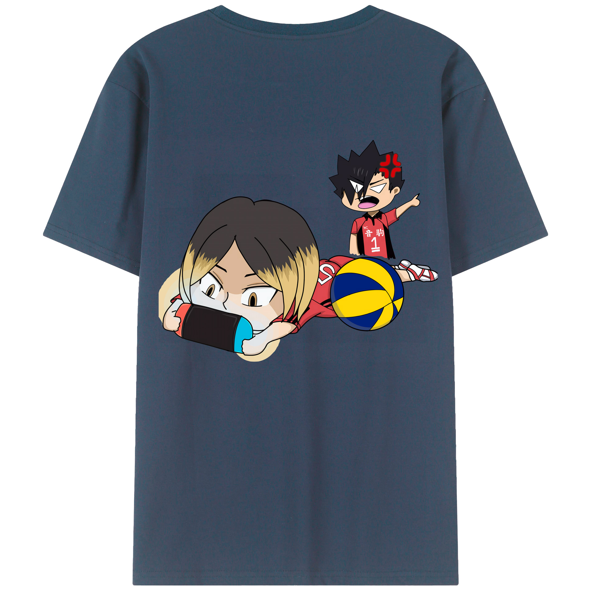 （画像用） ハイキュー!! Haikyu!! 綿100％ メンズ半袖Tシャツ（バックプリント） 通気性