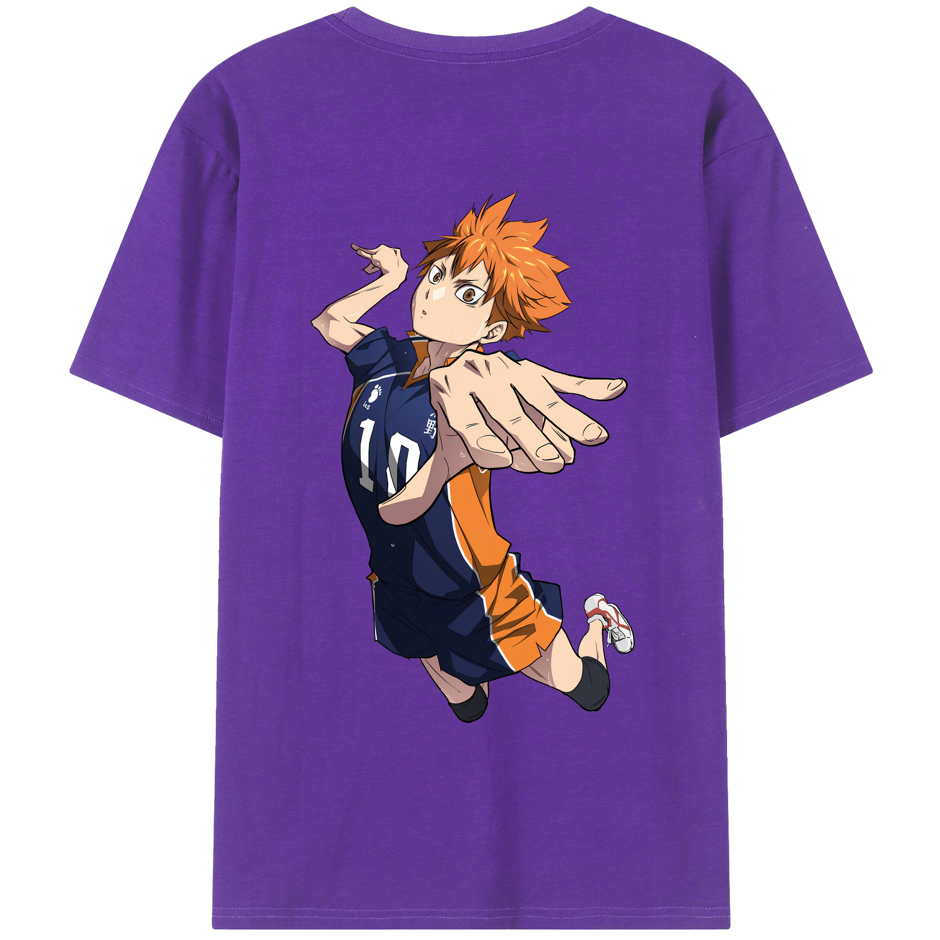 （画像用） ハイキュー!! Haikyu!! 綿100％ メンズ半袖Tシャツ（バックプリント） 通気性